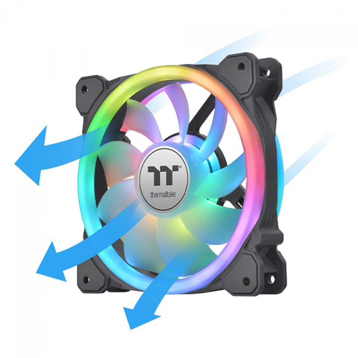 Kit Fan Com 3 Unidades Thermaltake SWAFAN 12 RGB Radiador Fan, Premium Edition, 120mm, Black, CL-F137-PL12SW-A