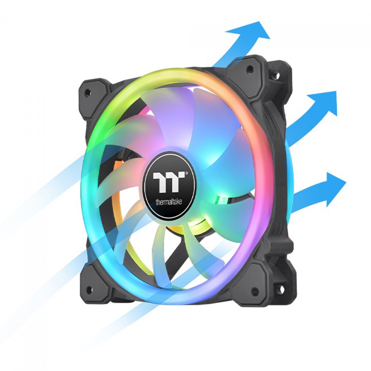 Kit Fan Com 3 Unidades Thermaltake SWAFAN 12 RGB Radiador Fan, Premium Edition, 120mm, Black, CL-F137-PL12SW-A