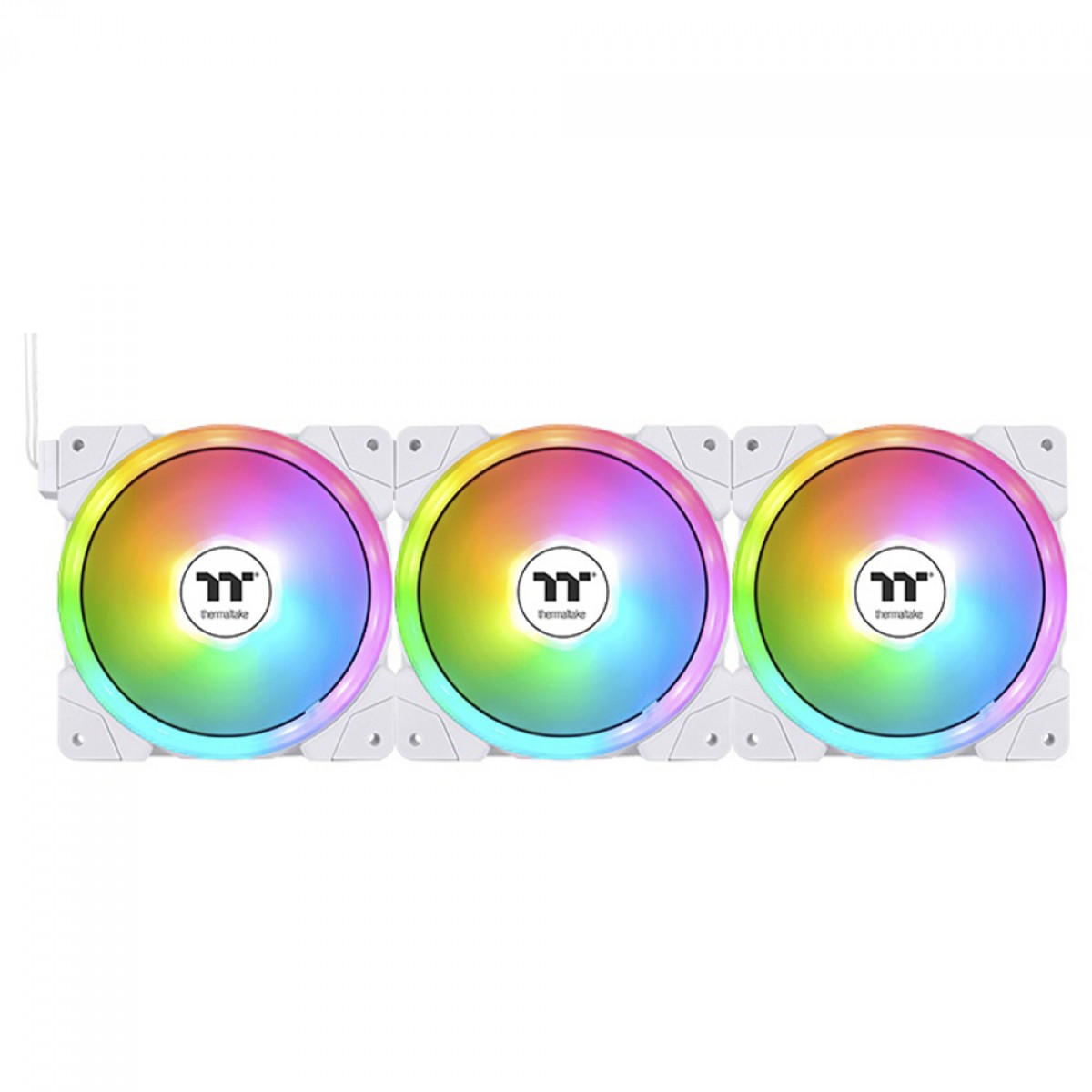 Kit Fan Com 3 Unidades Thermaltake Swafan Ex12, ARGB, 120mm, PWM, Branco, CL-F169-PL12SW-A
