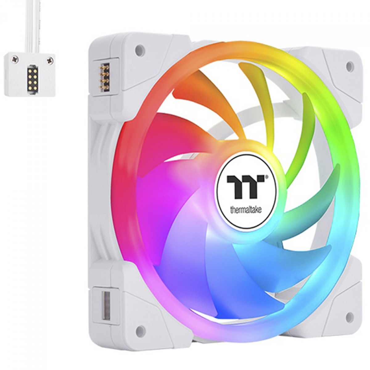 Kit Fan Com 3 Unidades Thermaltake Swafan Ex12, ARGB, 120mm, PWM, Branco, CL-F169-PL12SW-A
