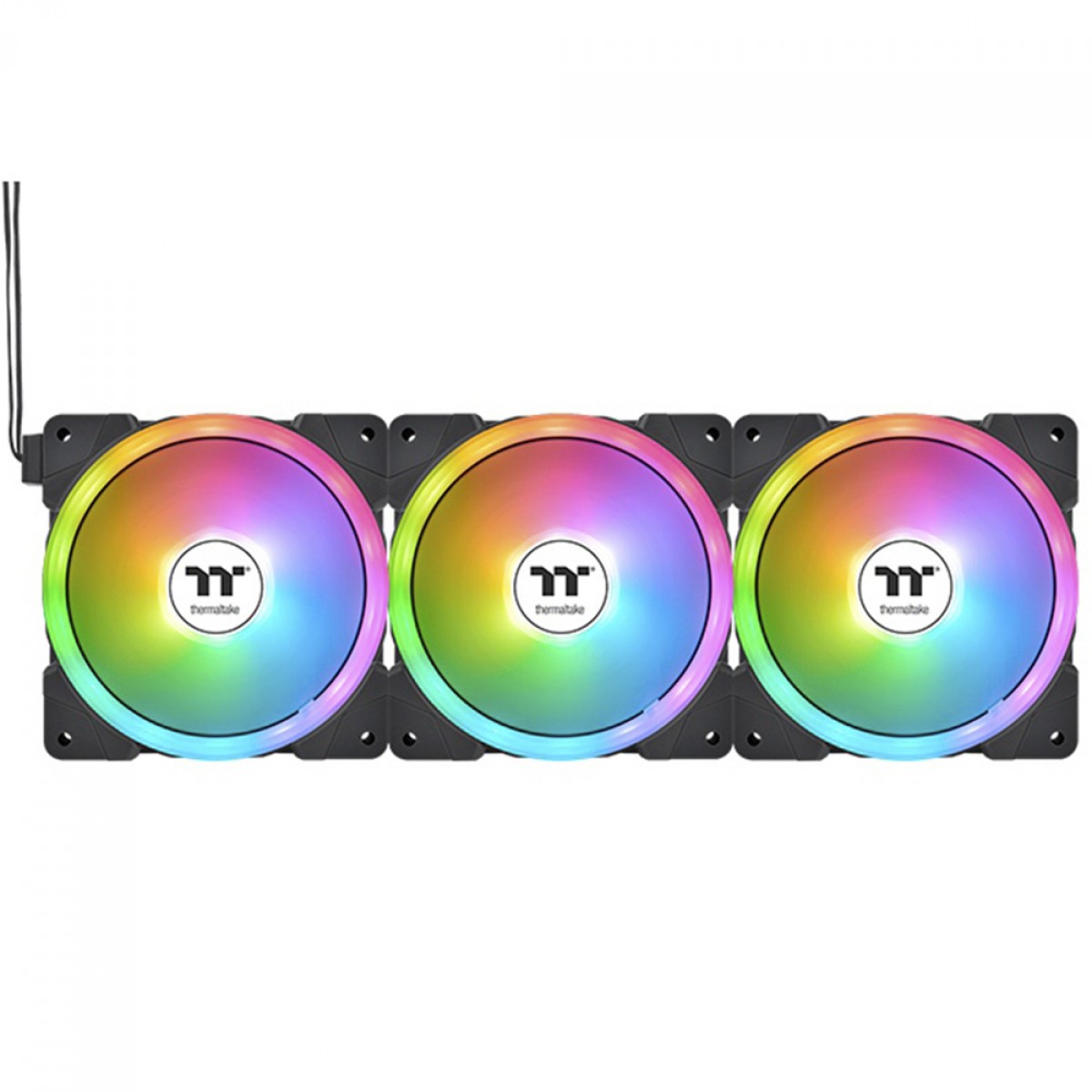 Kit Fan Com 3 Unidades Thermaltake Swafan Ex12, ARGB, 120mm, PWM, Preto, CL-F167-PL12SW-A