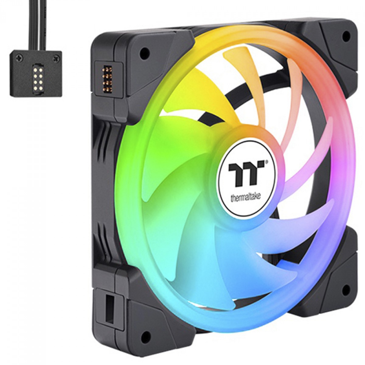 Kit Fan Com 3 Unidades Thermaltake Swafan Ex12, ARGB, 120mm, PWM, Preto, CL-F167-PL12SW-A