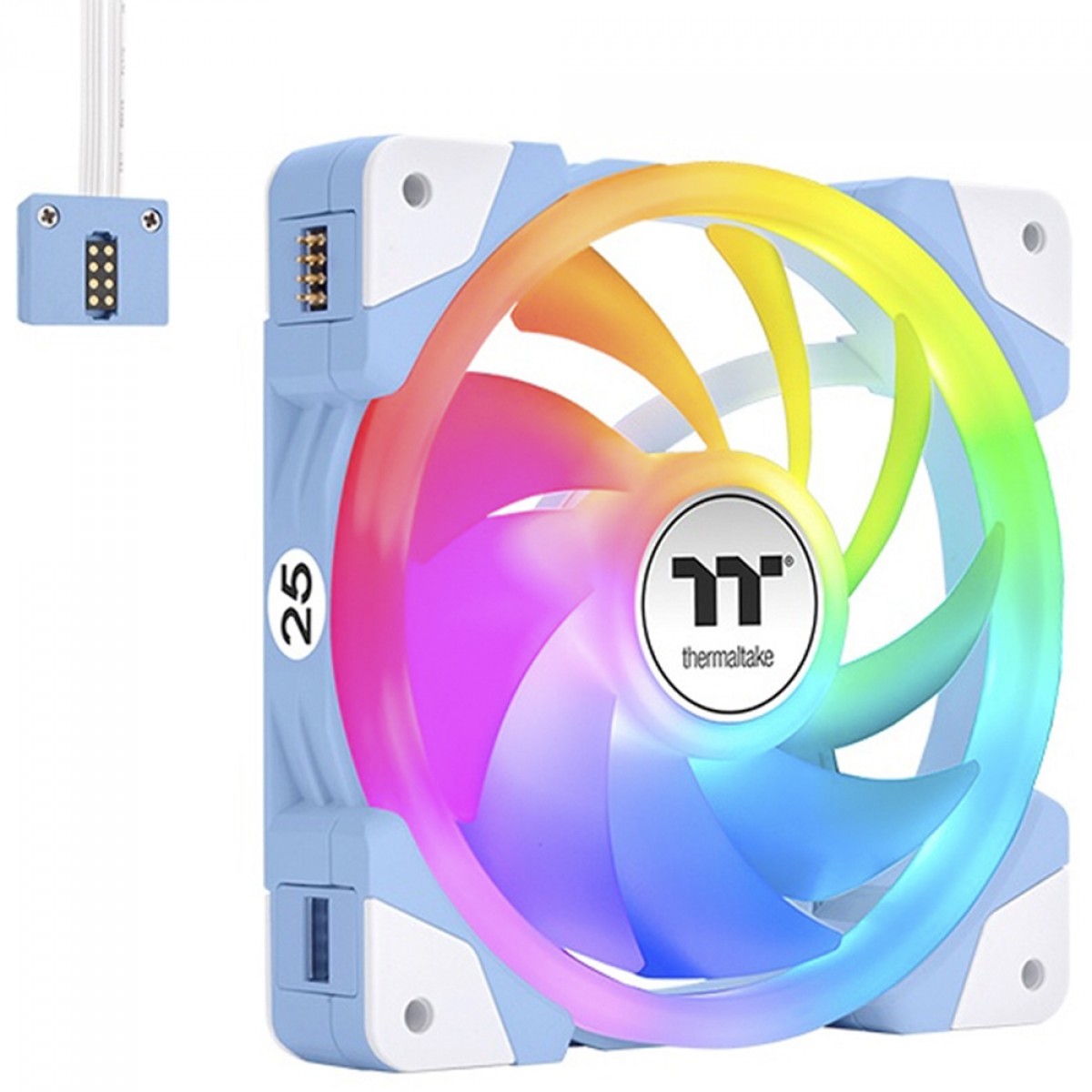 Kit Fan Com 3 Unidades Thermaltake Swafan Ex14 Hydrangea Blue Premium Edition, ARGB, 140mm, PWM, Azul, CL-F184-PL14BU-A
