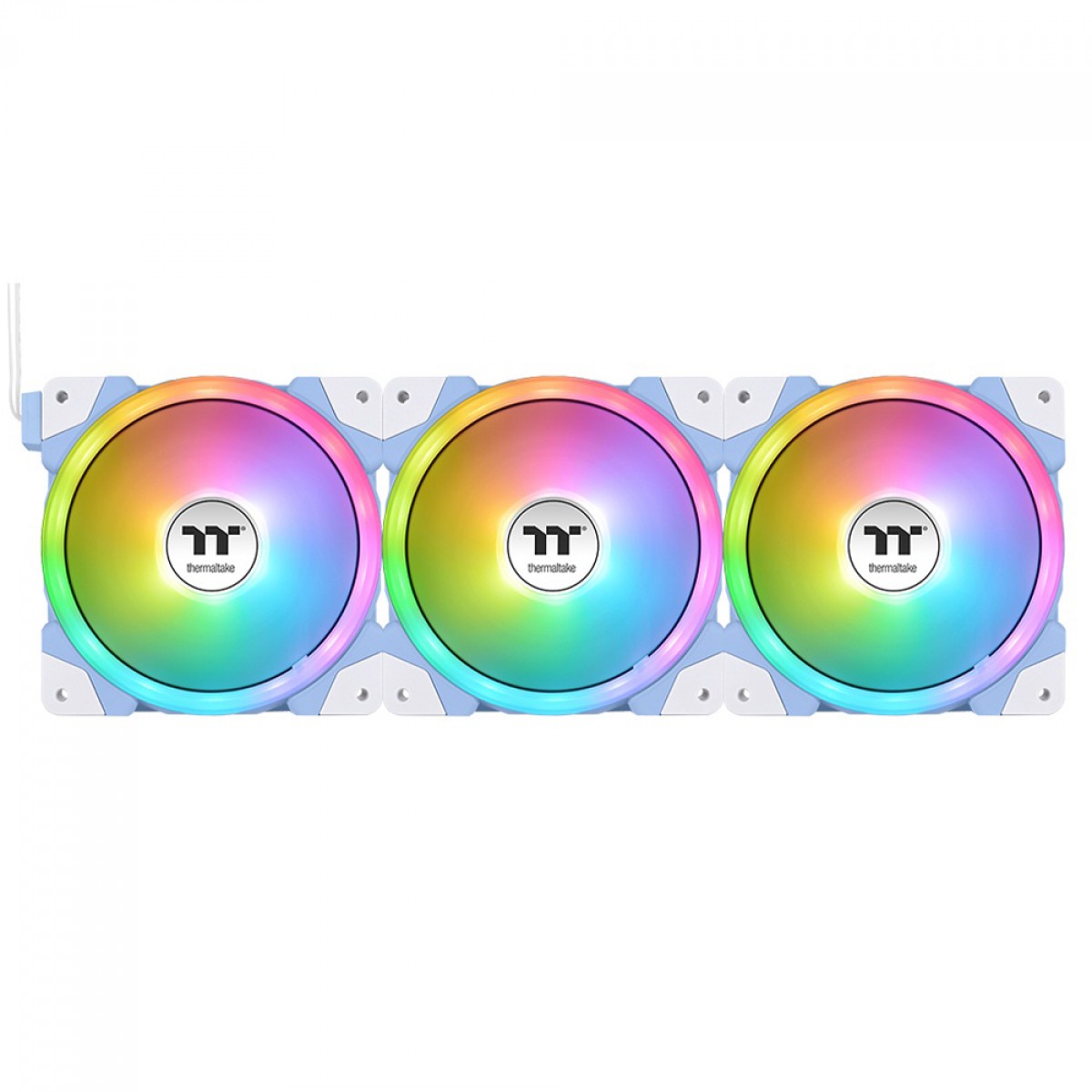 Kit Fan Com 3 Unidades Thermaltake Swafan Ex14 Hydrangea Blue Premium Edition, ARGB, 140mm, PWM, Azul, CL-F184-PL14BU-A