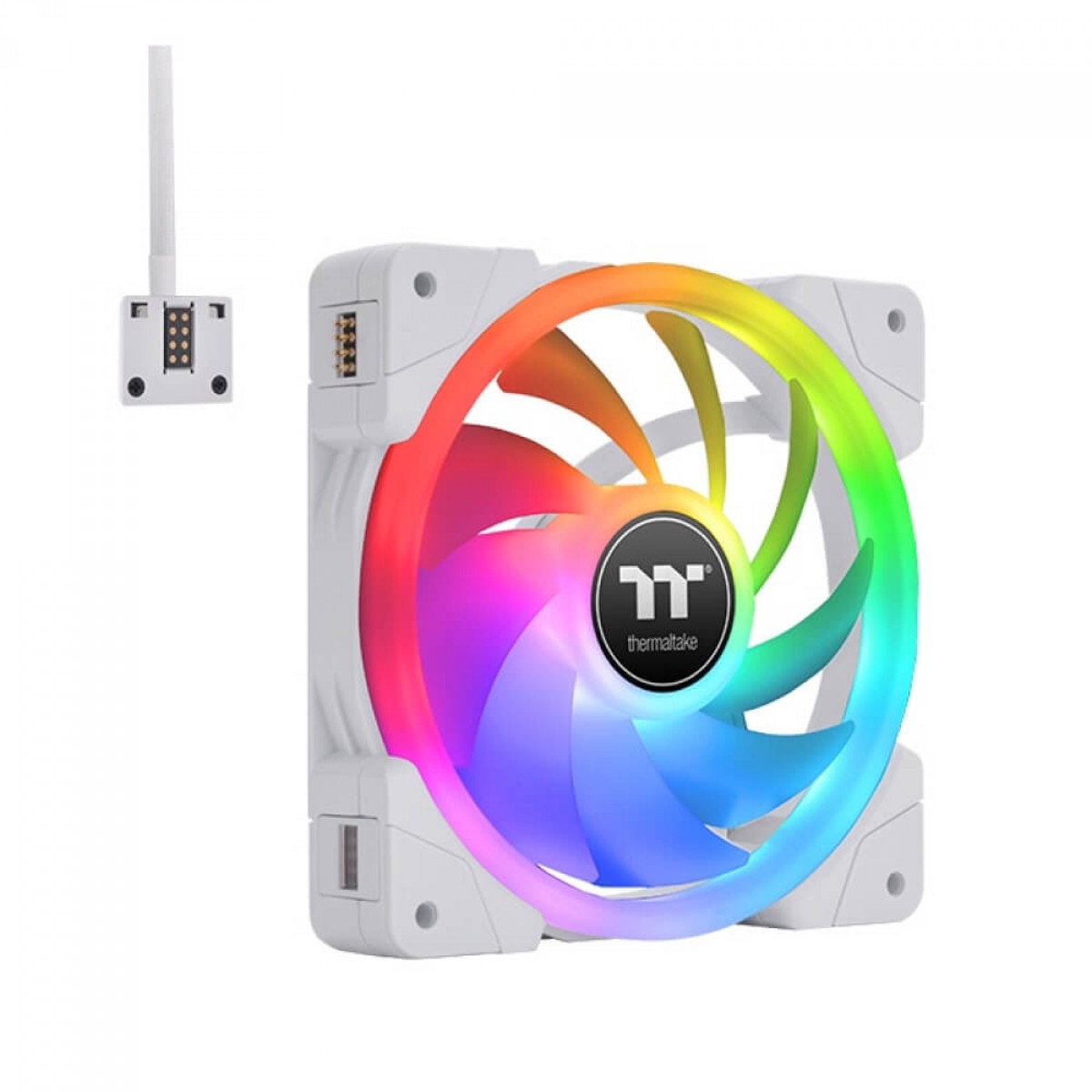Kit Fan Com 3 Unidades Thermaltake SWAFAN EX14 RGB, 140mm, White, Com Controlador, CL-F162-PL14SW-A