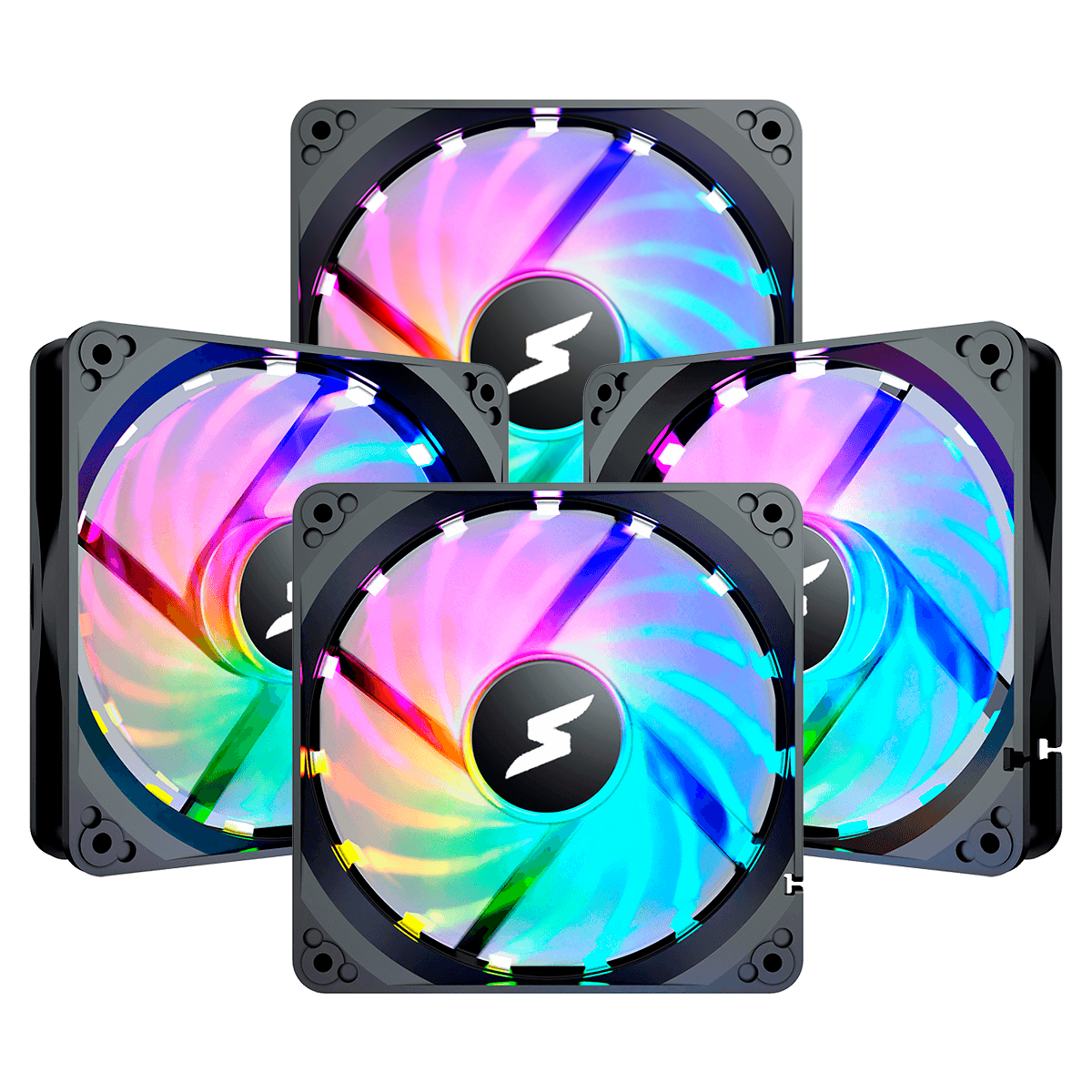 Kit Fan Com 4 Unidades SuperFrame Still, ARGB, 120mm, Com Controladora, Black