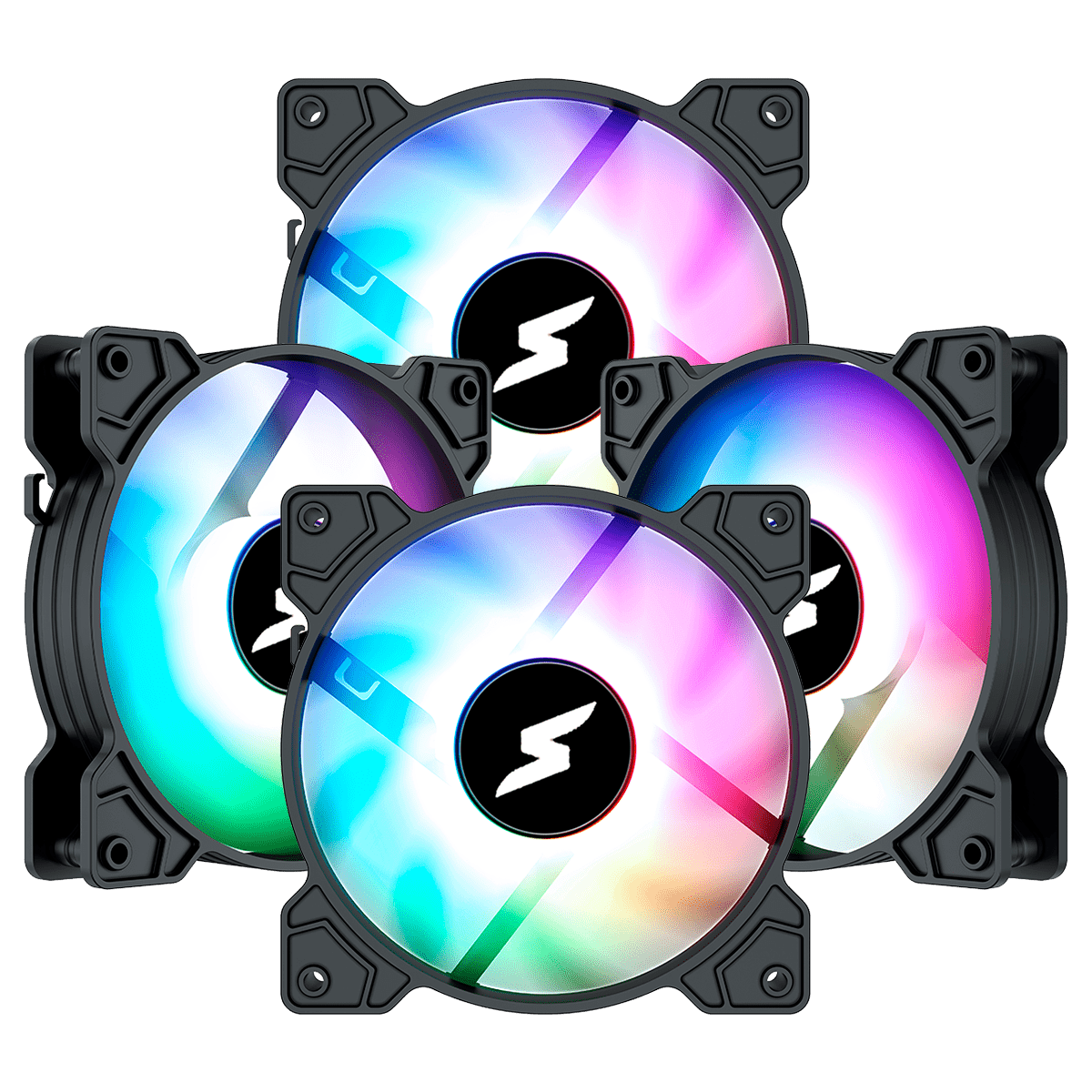 Kit Fan Com 4 Unidades SuperFrame Swift, ARGB, 120mm, Com Controladora, Black