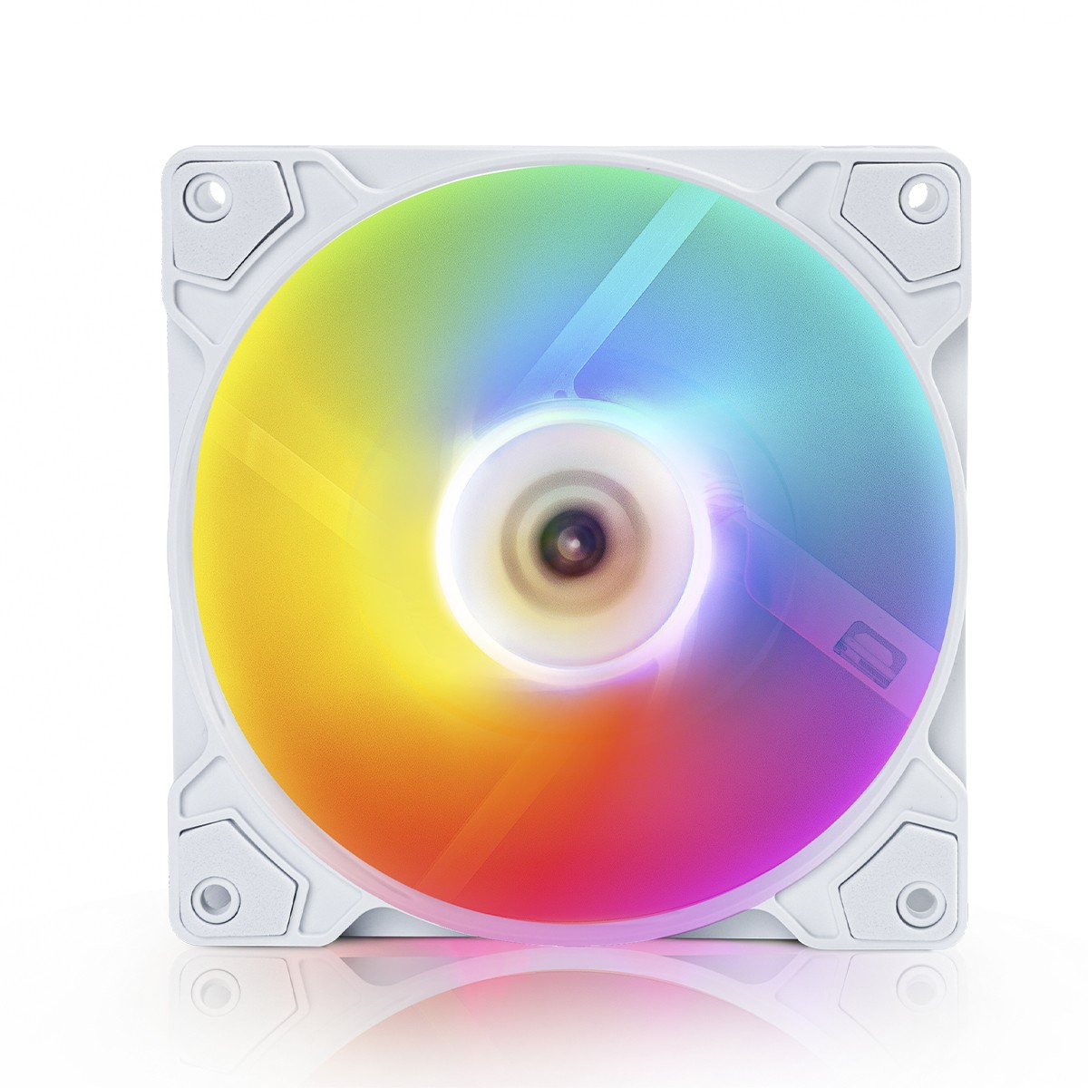Kit Fan Com 5 Unidades Round5 Cyclone Forward White, 120mm, Rainbow, Branco, R5-KIT-CYCLONE-FW-W-2289