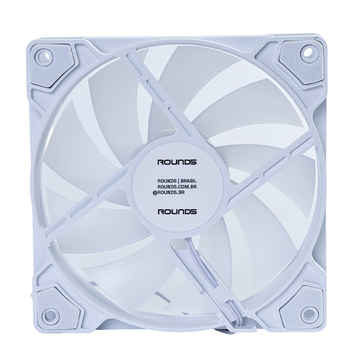 Kit Fan Com 5 Unidades Round5 Cyclone Forward White, 120mm, Rainbow, Branco, R5-KIT-CYCLONE-FW-W-2289
