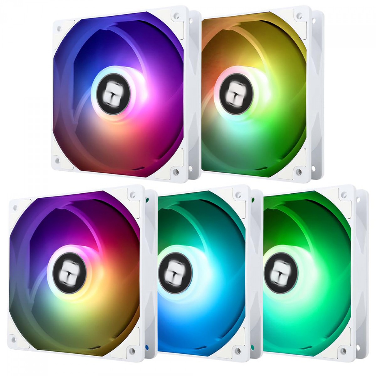 Kit Fan Com 5 Unidades Thermalright TL-C12CW-SX5, ARGB, 120mm, PWM, Branco