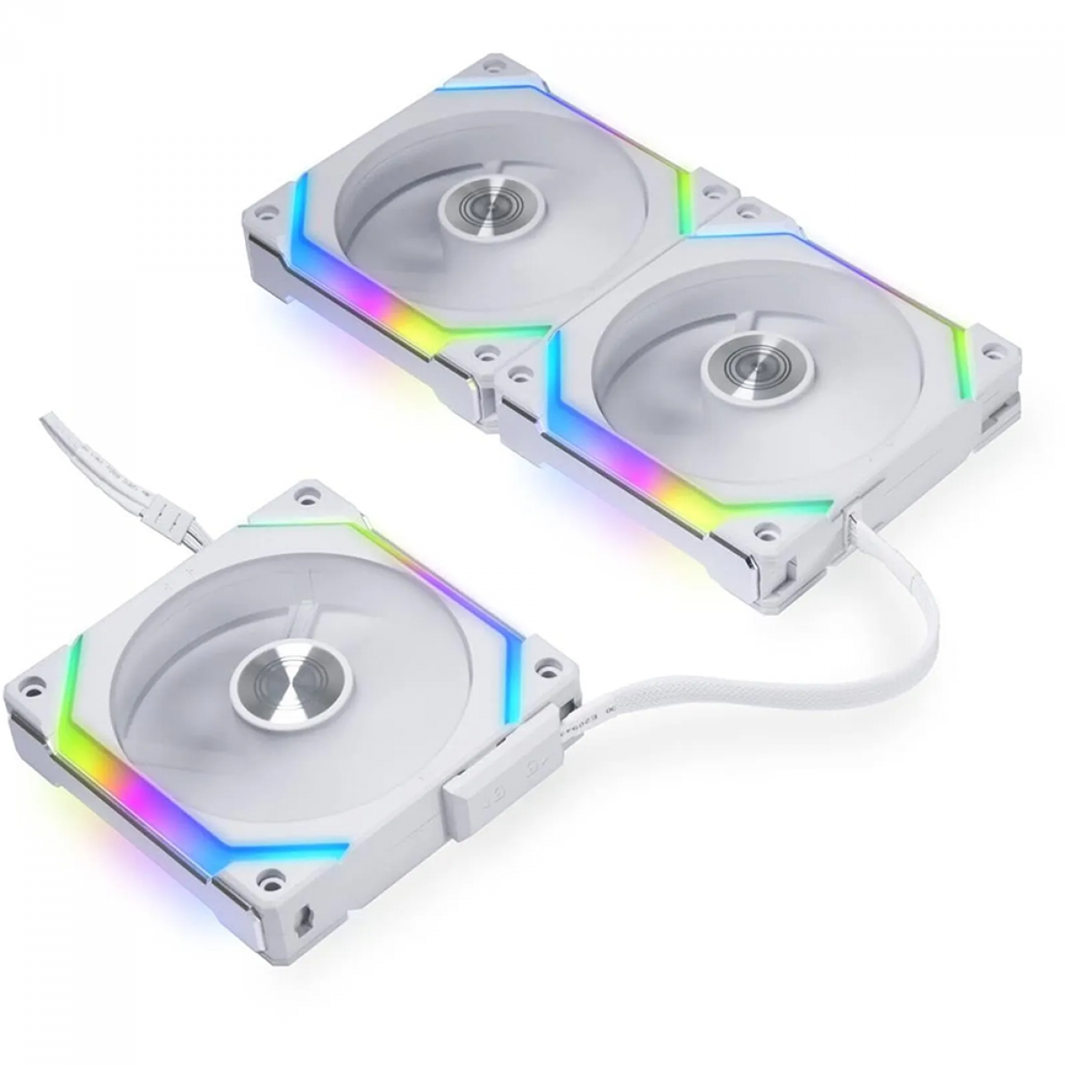 Kit Fan Lian Li com 3 Unidades Uni Fan SL120 V2, 120mm, ARGB, White, UF-SL120V2-3W