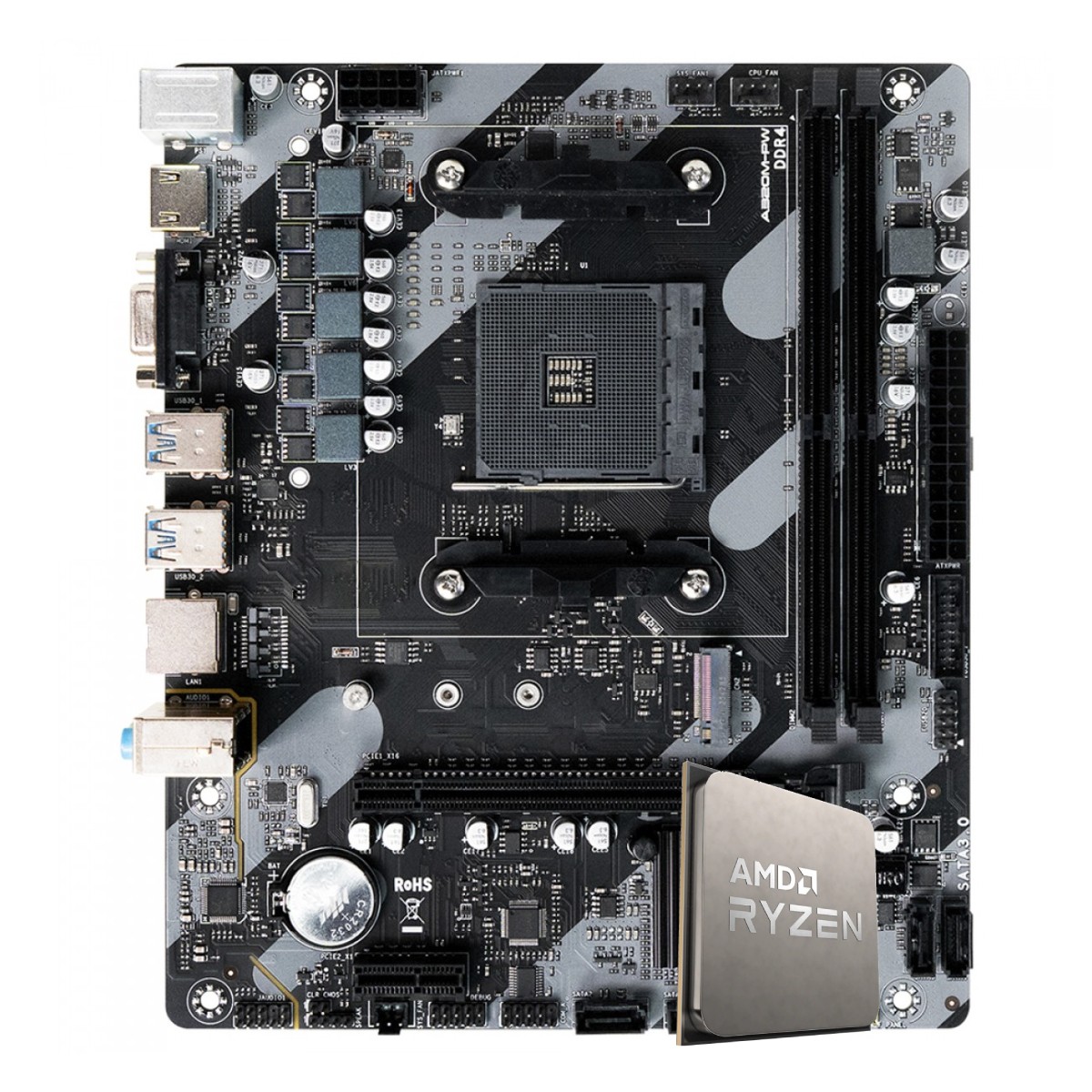 Kit Upgrade, AMD Ryzen 5 3400G, Placa Mãe Chipset A320