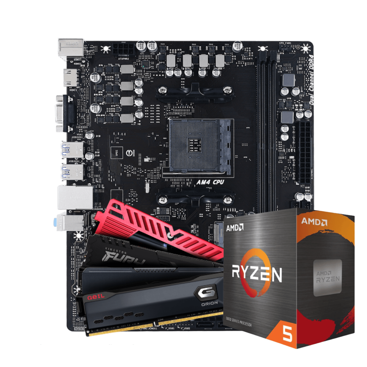 Kit Upgrade AMD Ryzen 5 5500 + Placa Mãe Biostar B550MH + 16GB DDR4