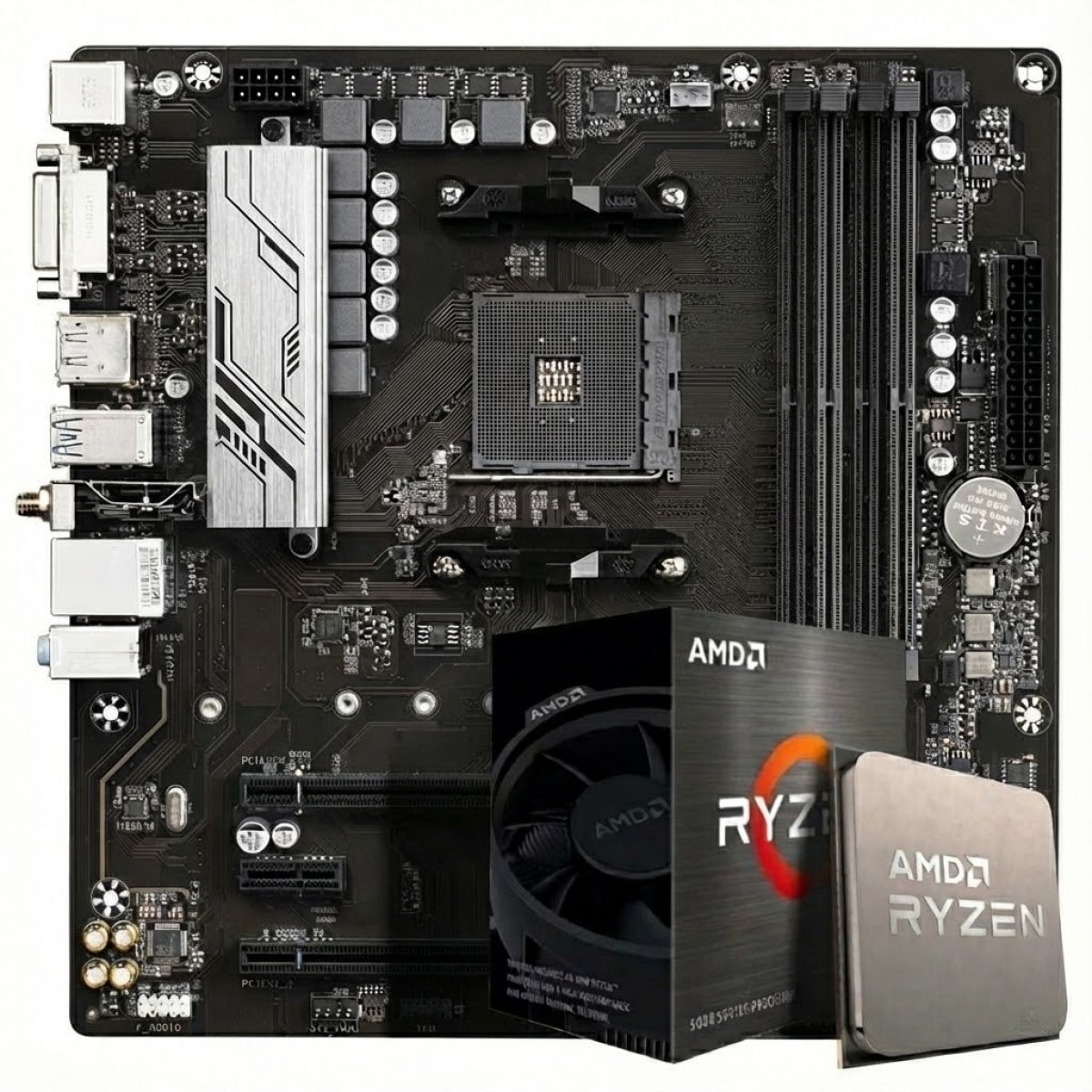 Kit Upgrade, AMD Ryzen 5 5500, Placa Mãe Chipset A520M