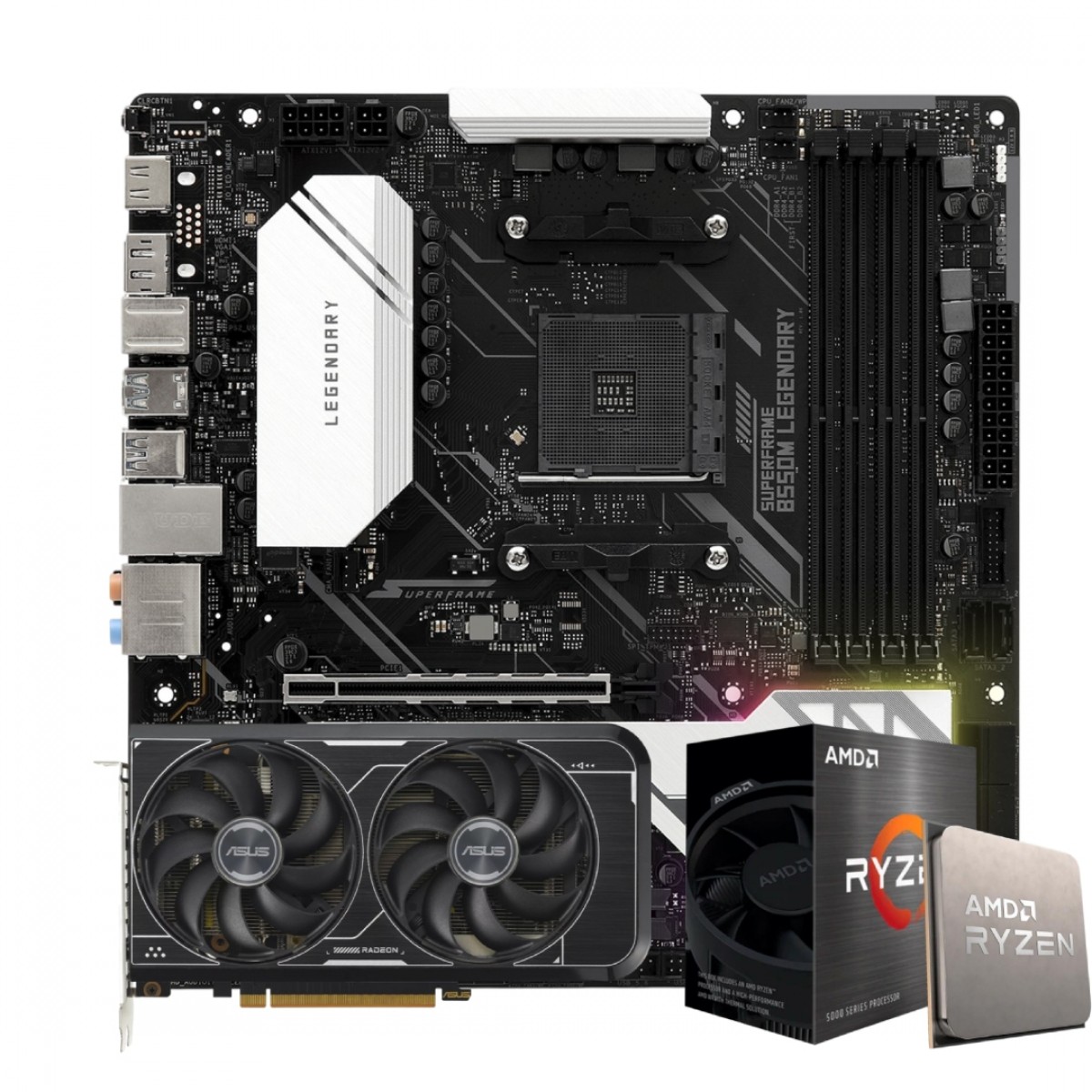Kit Upgrade AMD Ryzen 5 5600, Radeon RX 6600, Placa Mãe ASRock SuperFrame B550M
