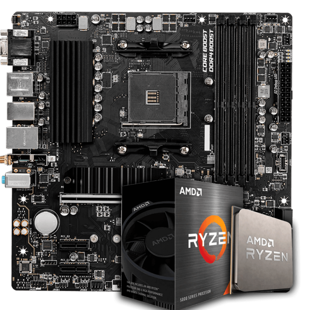 Kit Upgrade, AMD Ryzen 5 5600GT, Placa Mãe Chipset A520