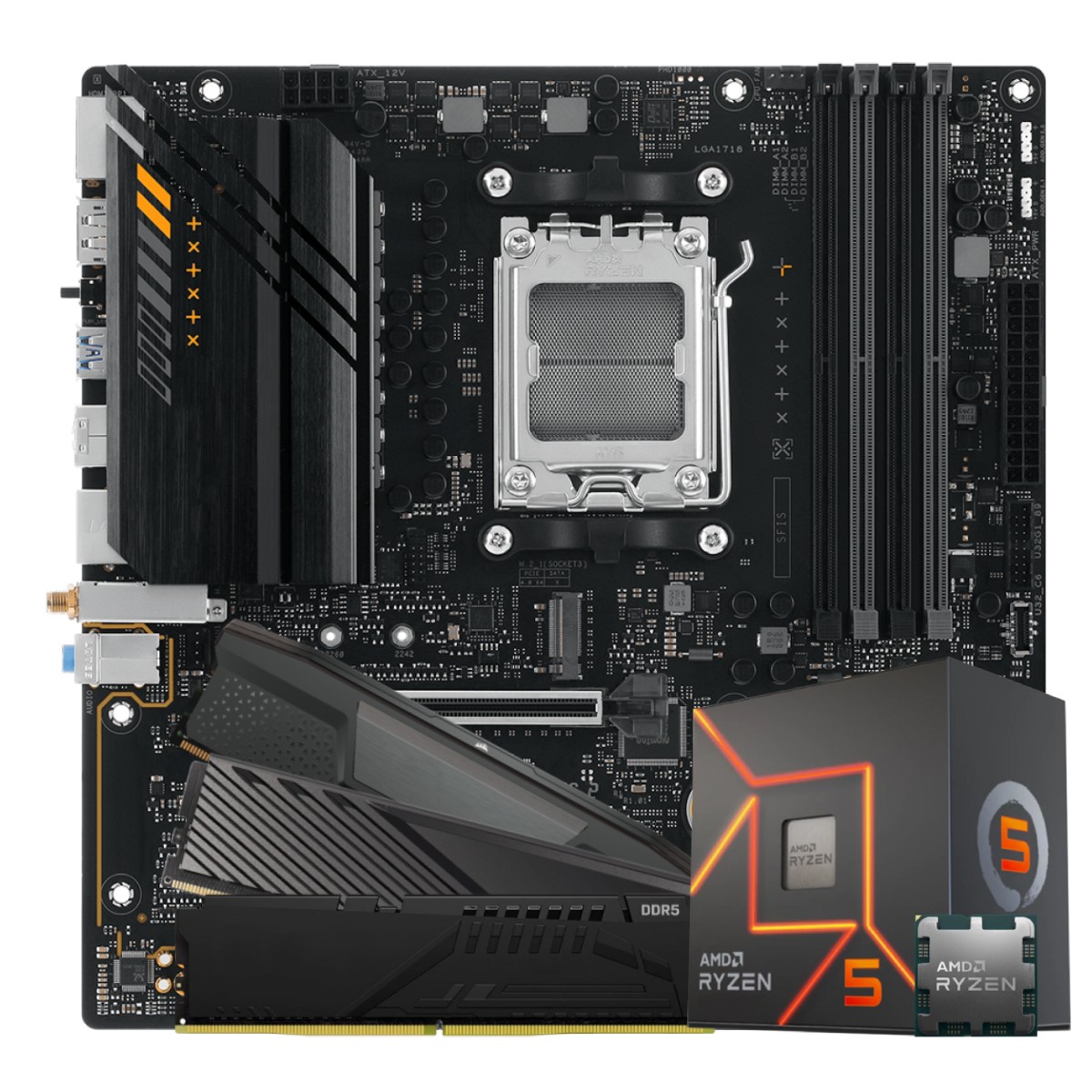 Kit Upgrade, AMD Ryzen 5 8500G, Placa Mãe Chipset A620 DDR5, Memória DDR5 16GB