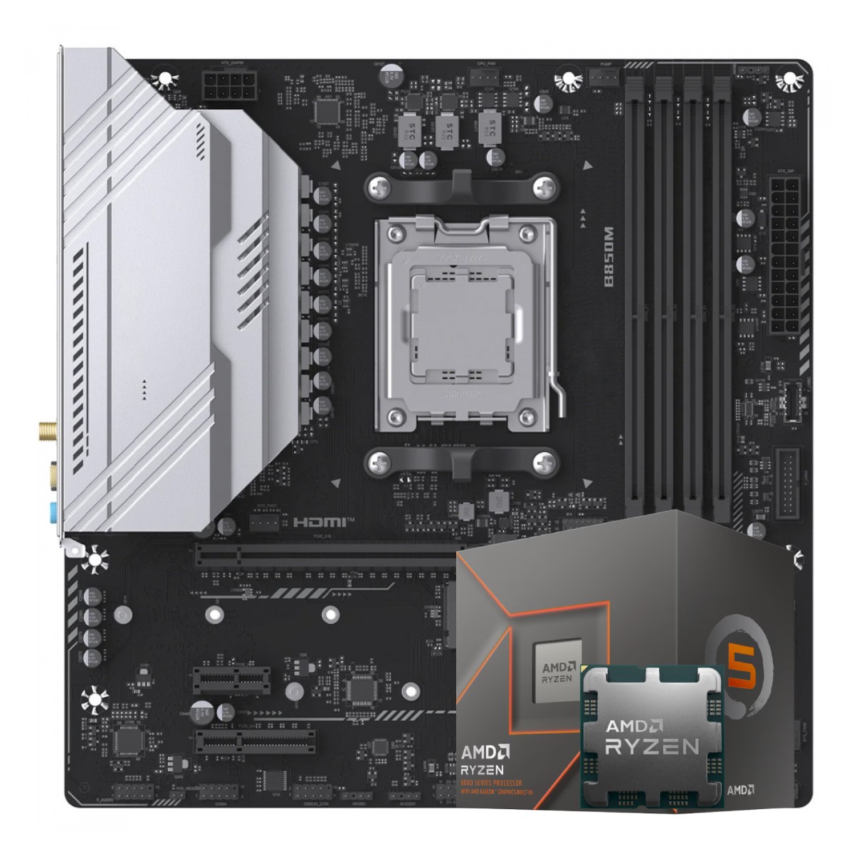 Kit Upgrade, AMD Ryzen 5 8500G, Placa Mãe Chipset B850