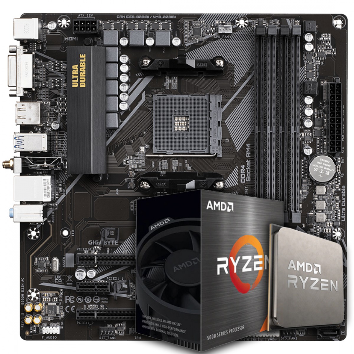 Kit Upgrade, AMD Ryzen 7 5700, Placa Mãe Chipset B550