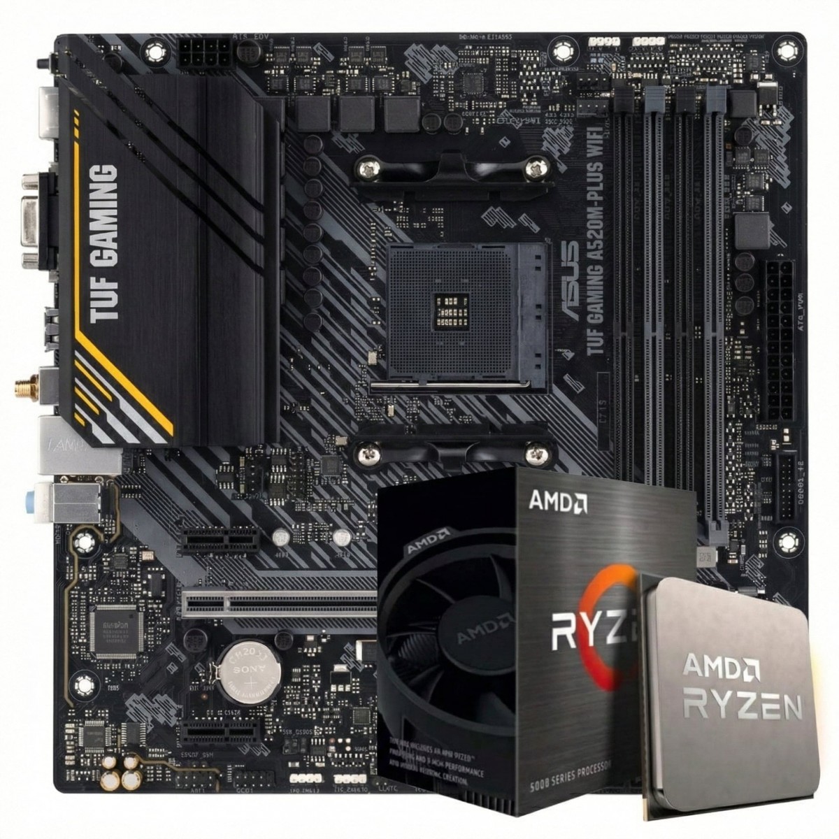 Kit Upgrade, AMD Ryzen 7 5700G, Placa Mãe Asus TUF Gaming A520M-PLUS WIFI, Memória DDR4 8GB