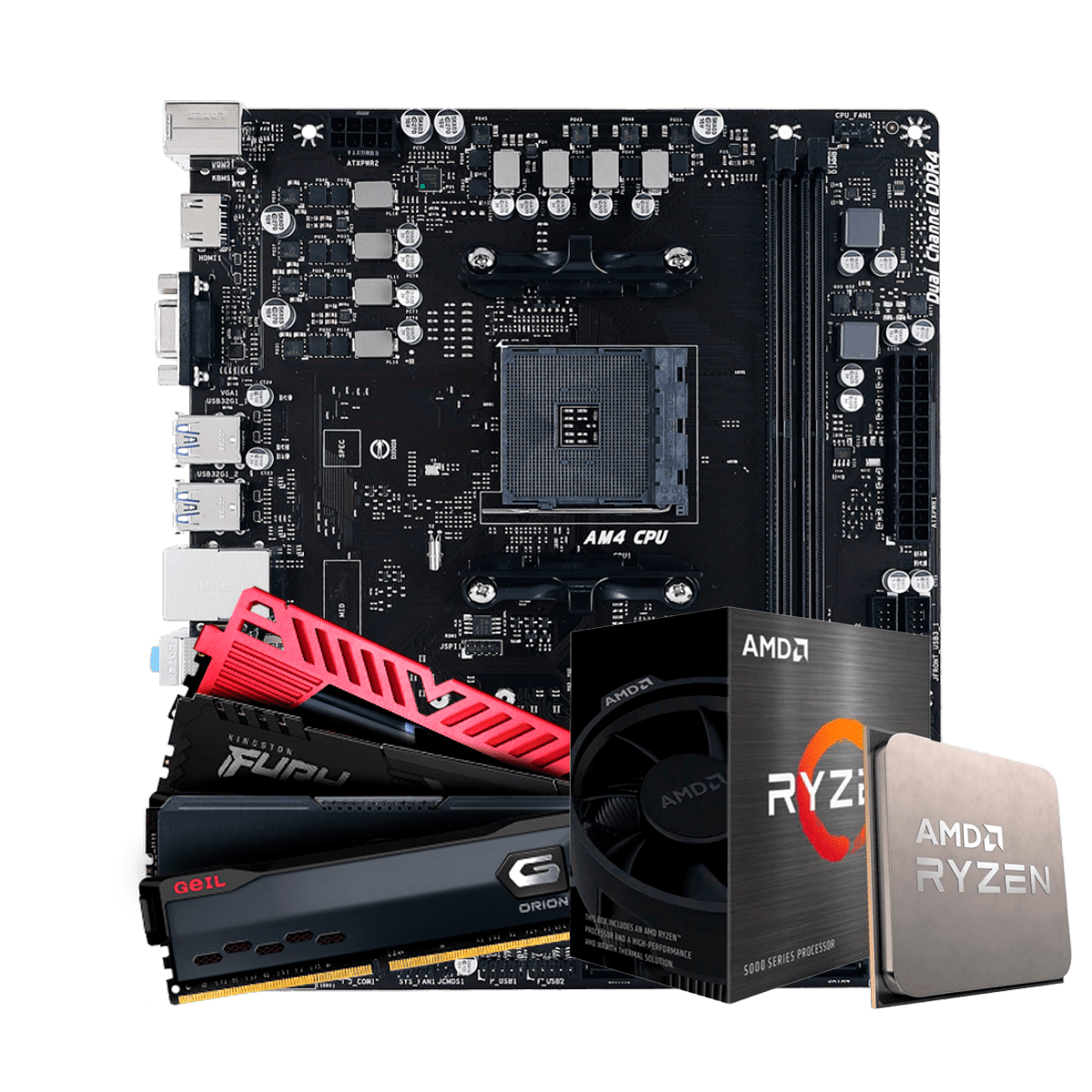 Kit Upgrade AMD Ryzen 7 5700X + Placa Mãe Biostar B550MH + 16GB DDR4