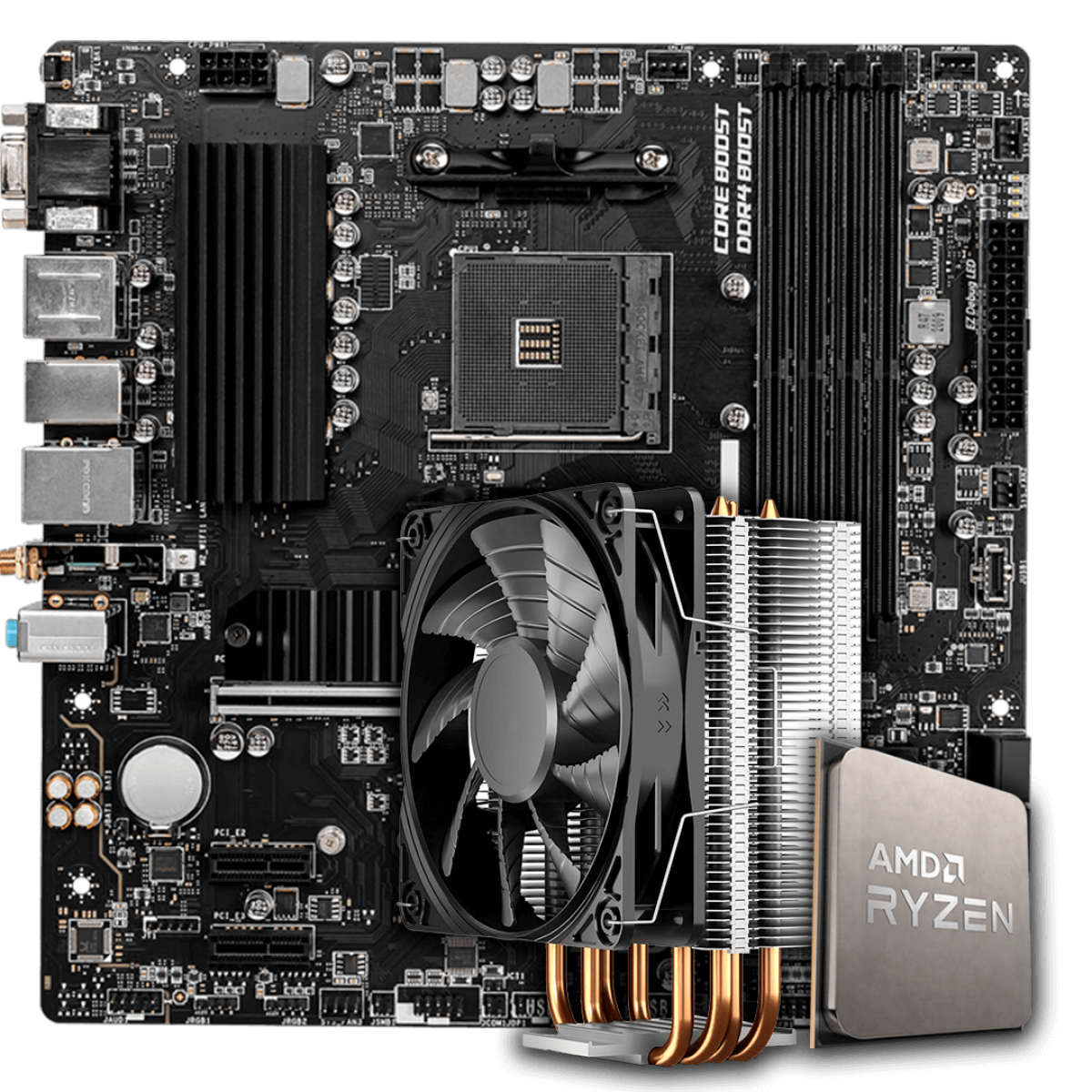 Kit Upgrade, AMD Ryzen 7 5700X + Placa Mãe MSI B550M PRO-VDH WIFI