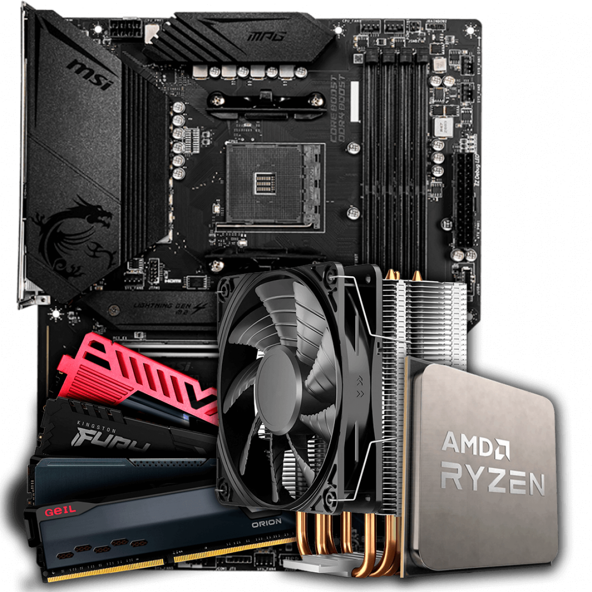 Kit Upgrade, AMD Ryzen 7 5700X + Placa Mãe MSI MPG B550 Gaming Plus + 8GB DDR4