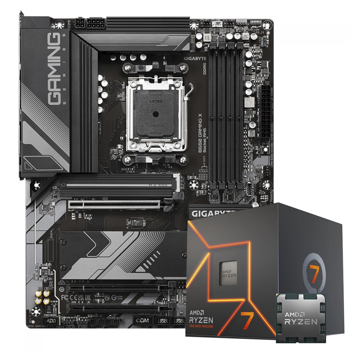 Kit Upgrade AMD Ryzen 7 7700 + Placa Mãe Gigabyte B650 Gaming X