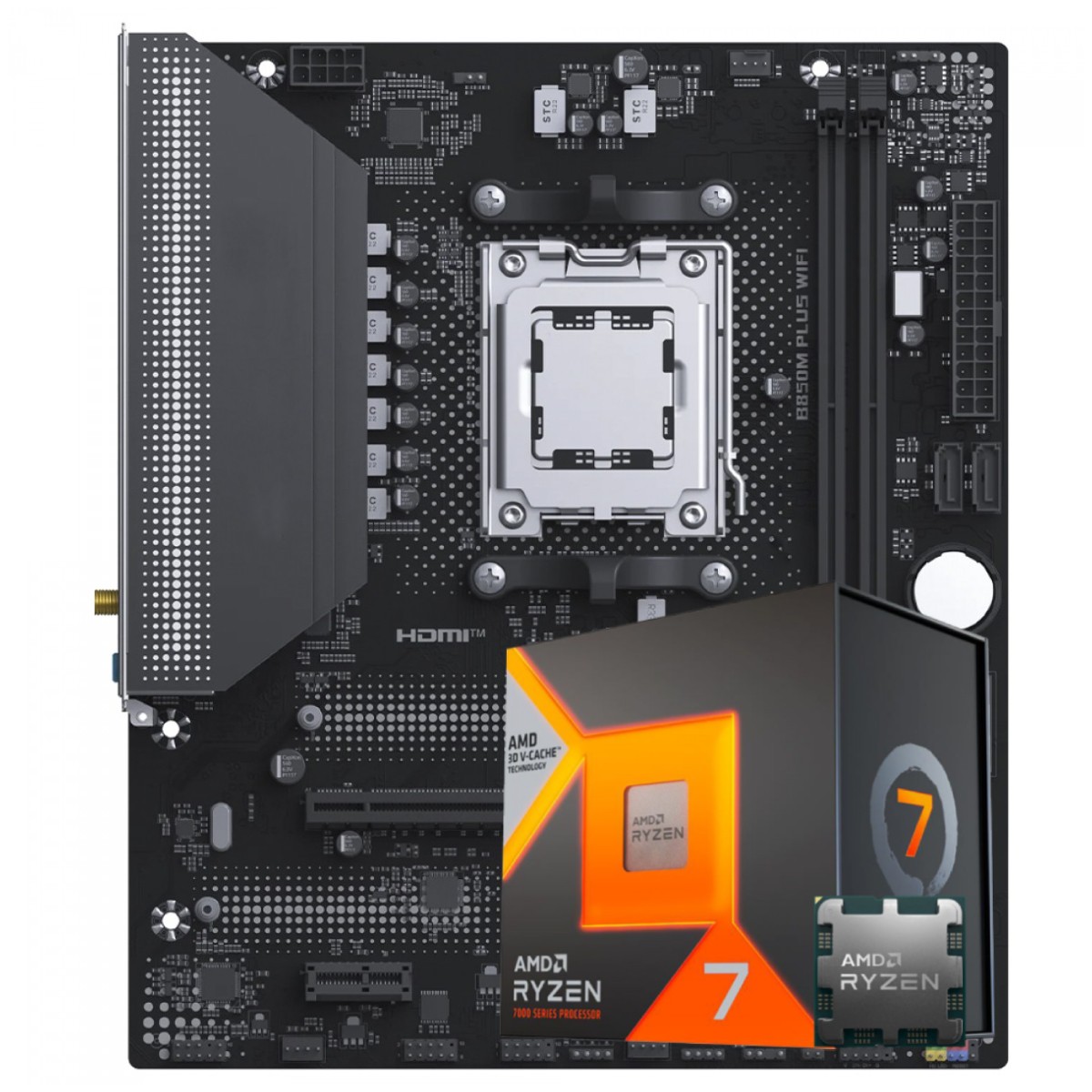 Kit Upgrade, AMD Ryzen 7 7800X3D, Placa Mãe Chipset B850