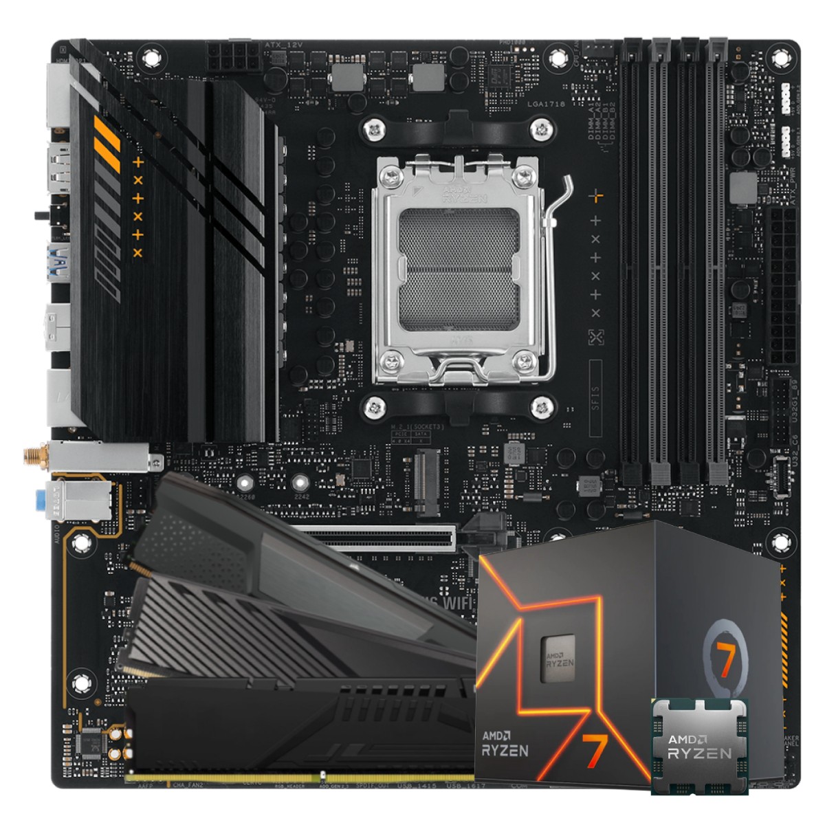 Kit Upgrade, AMD Ryzen 7 8700G, Placa Mãe Chipset A620 DDR5, Memória 8GB DDR5