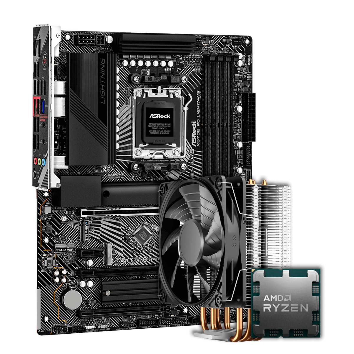 Kit Upgrade ASRock X670E PG Lightning + AMD Ryzen 7 7700X + Cooler