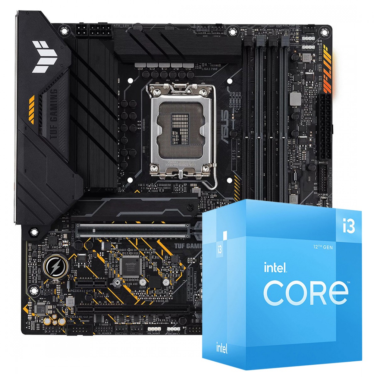 Kit Upgrade Asus TUF Gaming B660M-PLUS D4 + Intel Core i3 12100