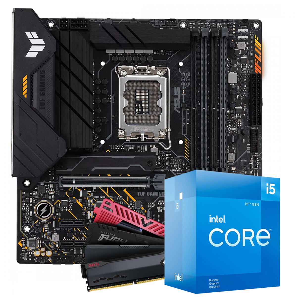 Kit Upgrade Asus TUF Gaming B660M-PLUS D4 + Intel Core i5 12400F + 16GB DDR4