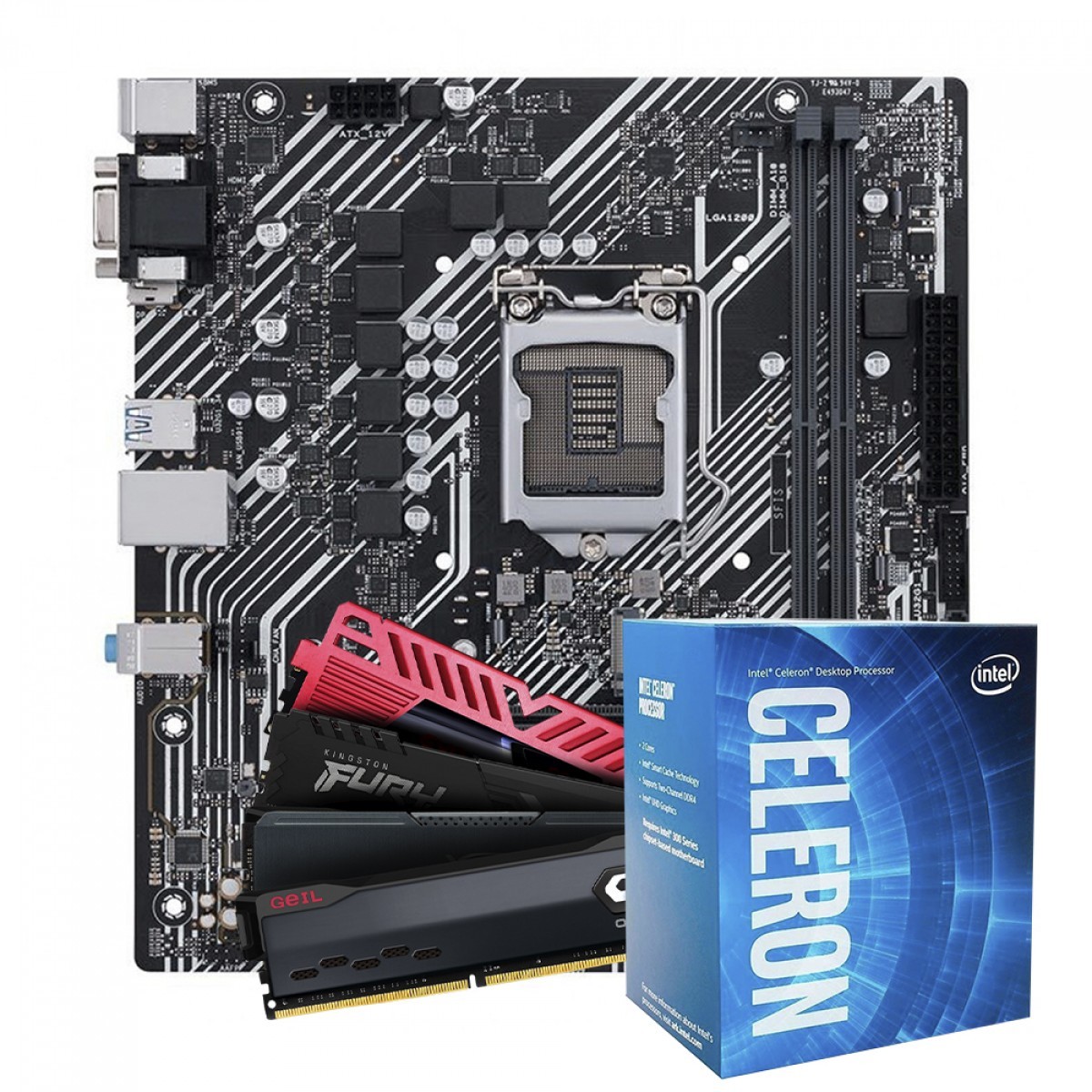 Kit Upgrade, Intel Celeron G5905 + Placa Mãe H510 + 16GB DDR4