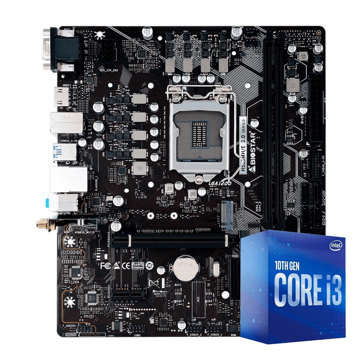 Kit Upgrade, Intel Core i3 10100F, Placa Mãe Chipset H510