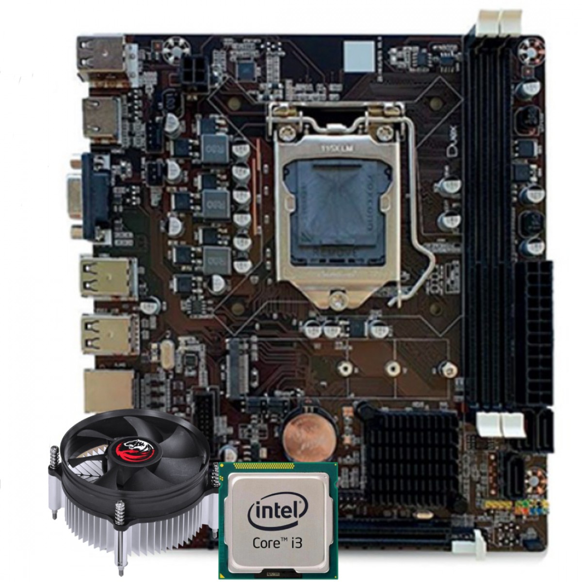 Kit Upgrade, Intel Core i3 2120, Placa Mãe Duex DXMBH61G M.2, Chipset H61