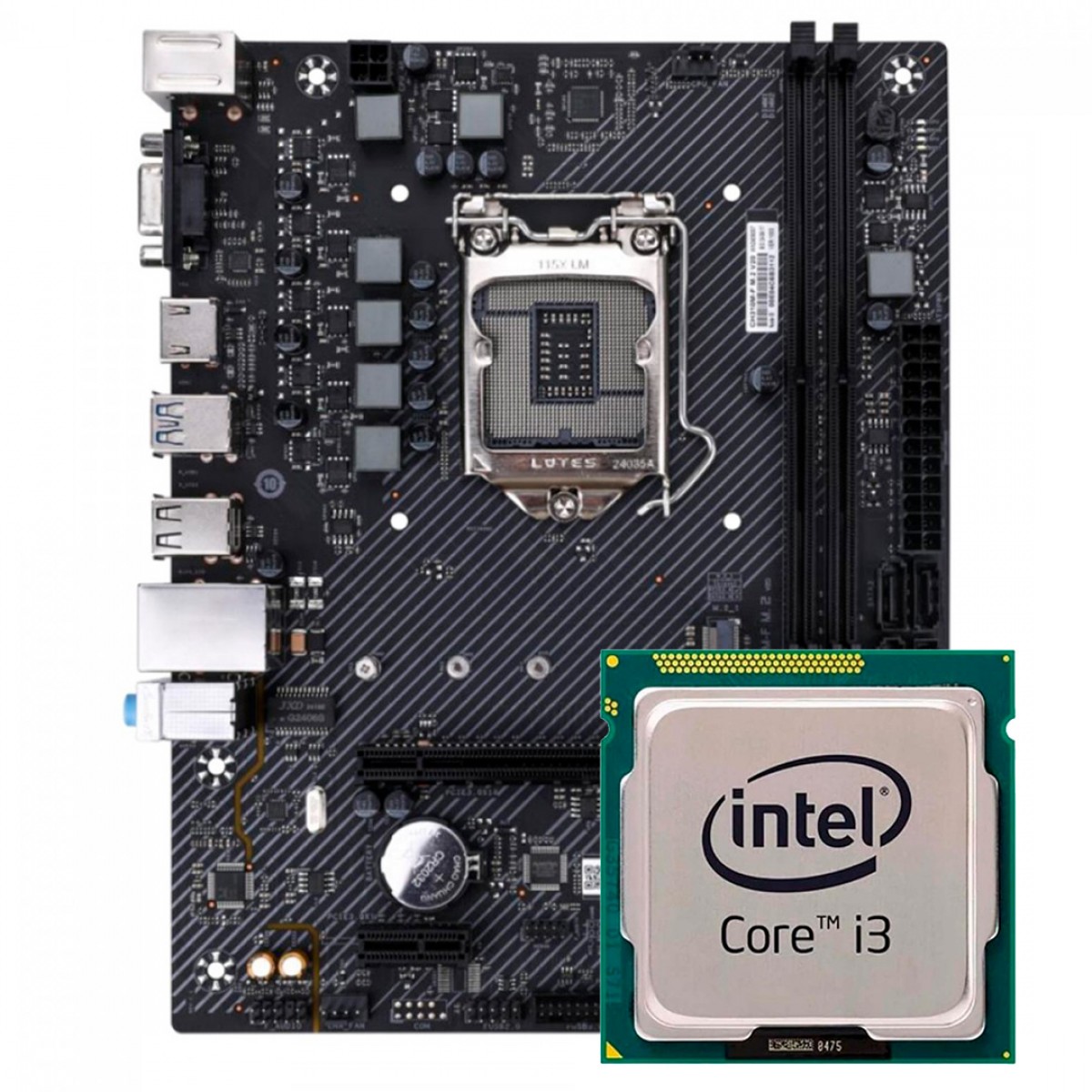 Kit Upgrade, Intel Core i3 8100, Placa Mãe Chipset H310, Memória 8GB DDR4