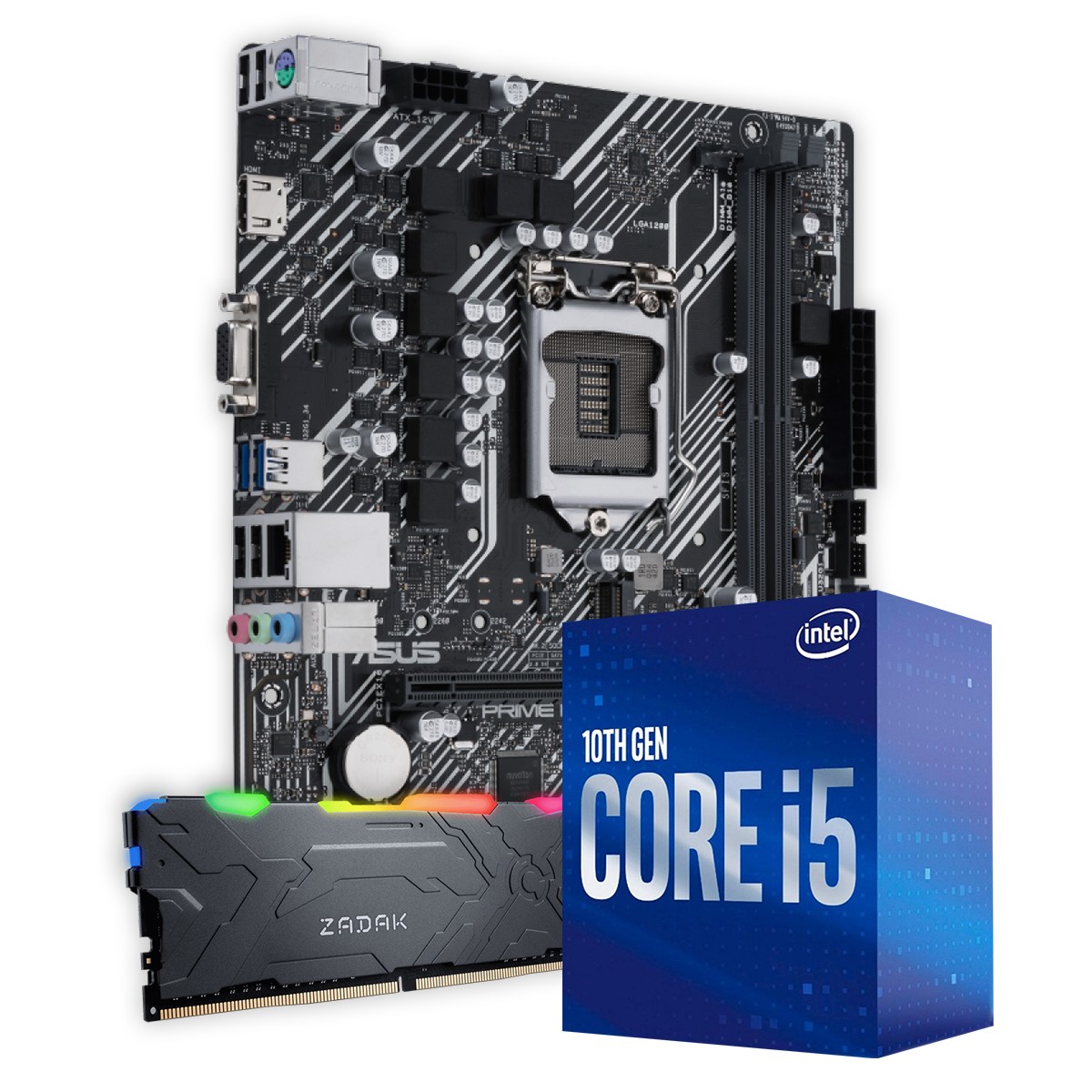 Kit Upgrade Intel Core I5 10400F + Placa Mãe ASUS PRIME H510M-K +
