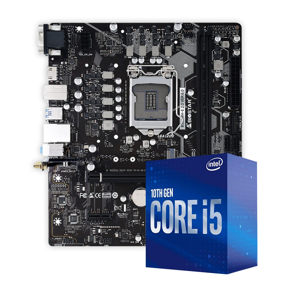 Kit Upgrade Intel Core I5 10400 + Placa Mãe Biostar B560MH-E 2.0 