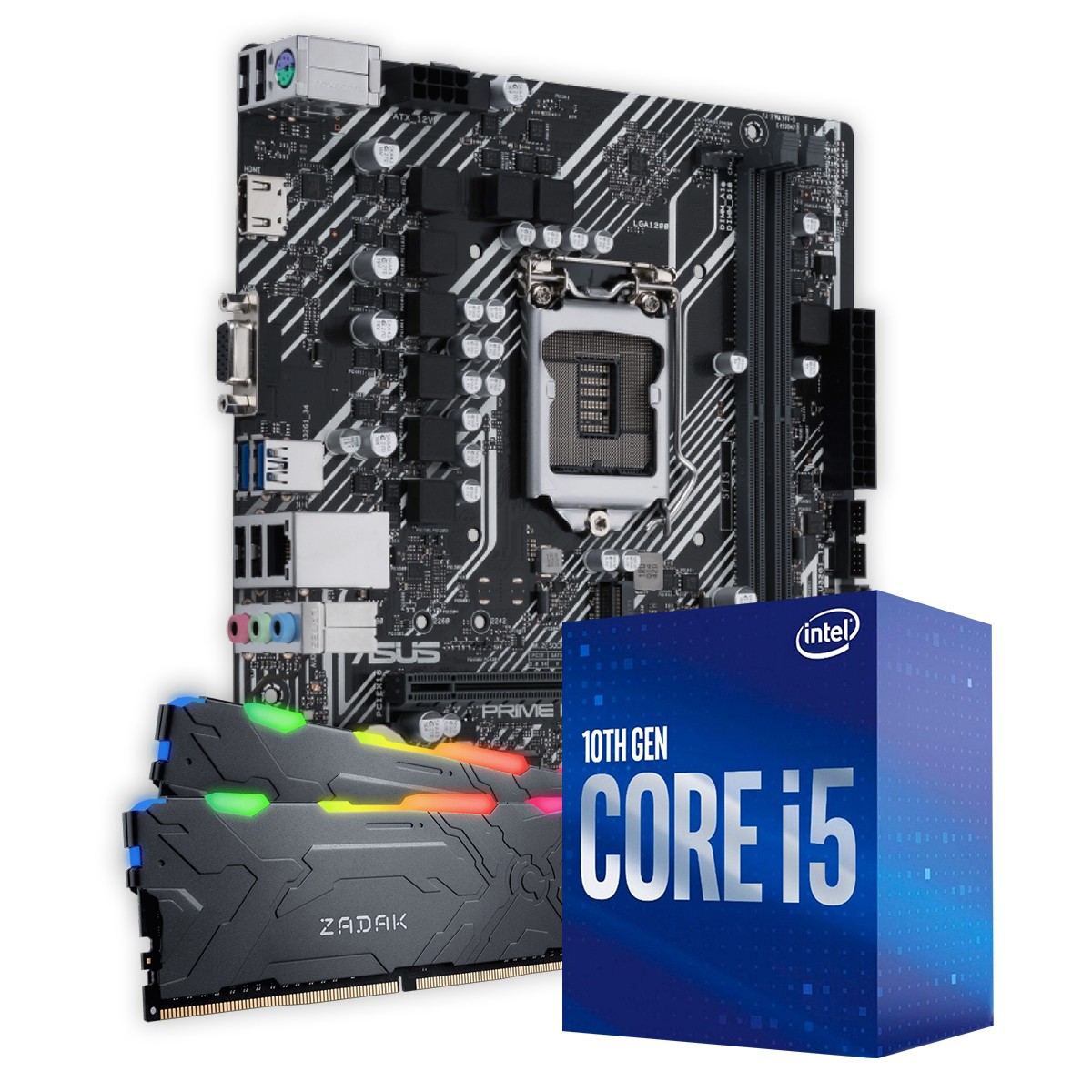 Kit Upgrade Intel Core I5 10400F + Placa Mãe ASUS PRIME H510M-K + 16GB DDR4