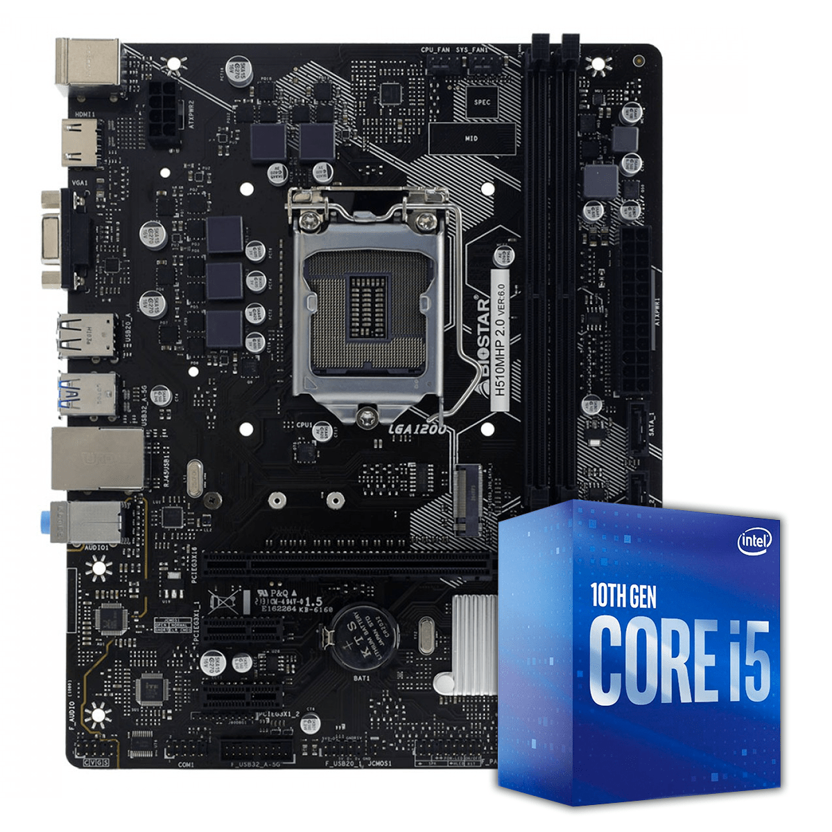 Kit Upgrade Intel Core i5 10400F + Placa Mãe Biostar H510MHP 2.0