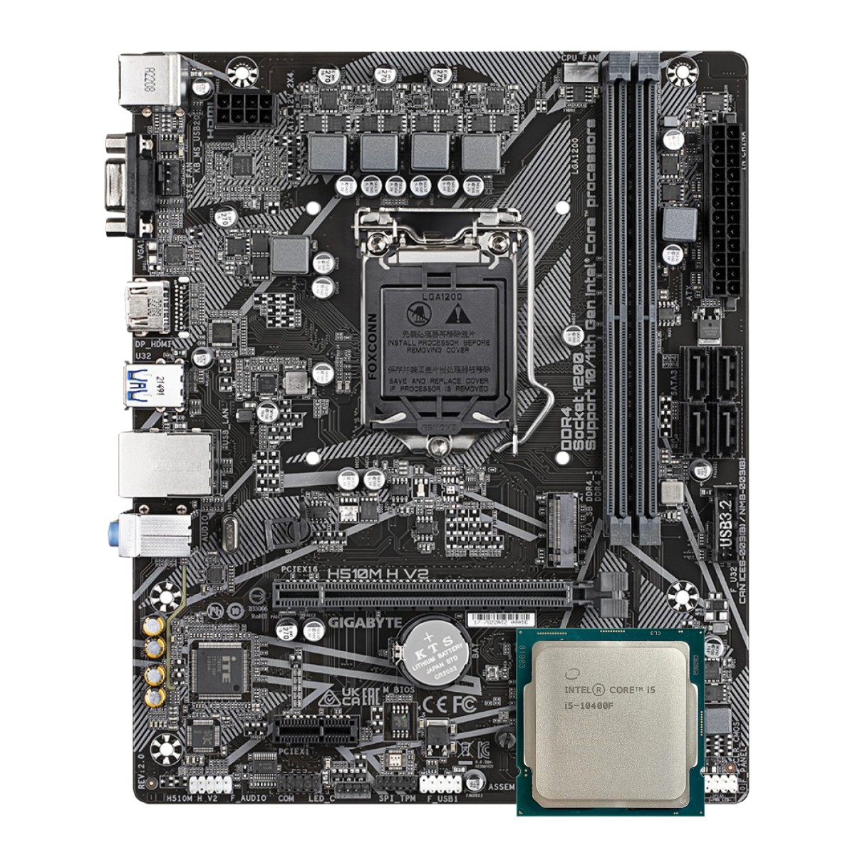 CPU ASUS PRIME H510M-A Intel Core i5-10400F Kit Upgrade Intel Core I5 10400F + Placa Mãe ASUS PRIME H510M-K +