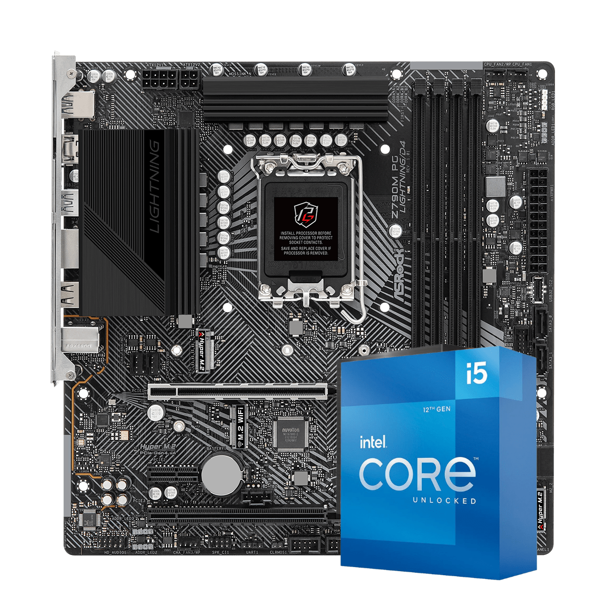 Kit Upgrade Intel Core i5 12600K + Placa Mãe ASRock Z790M PG Lightning D4