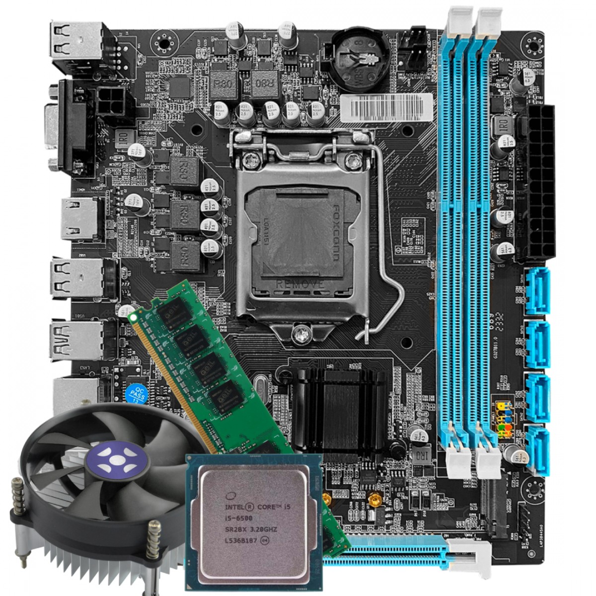 Kit Upgrade, Intel Core I5 6500, Placa Mãe BRX Storm Z H110, Chipset H110, Memória 8GB DDR3