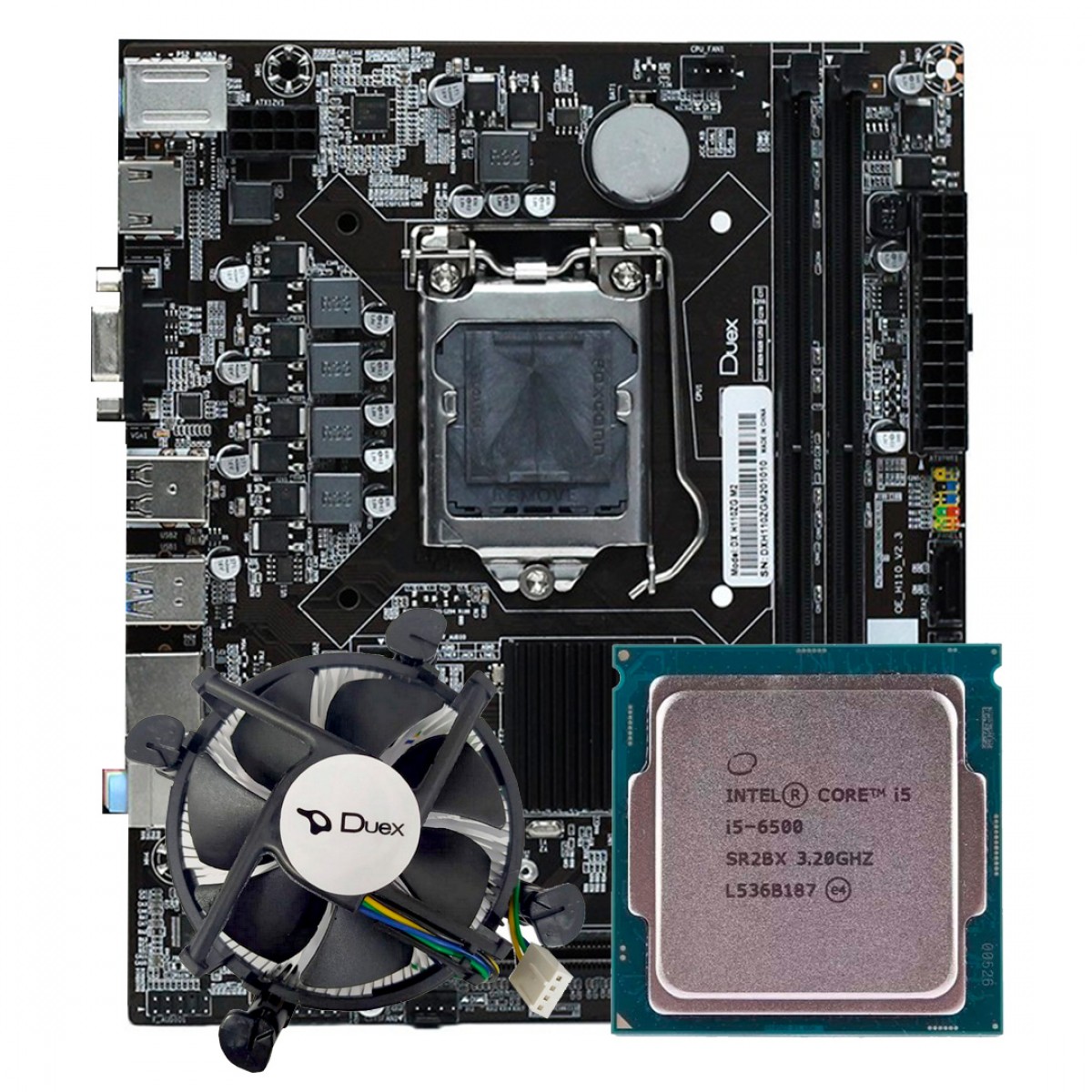 Kit Upgrade, Intel Core I5 6500, Placa Mãe Duex DX H110ZG M2, Chipset H110