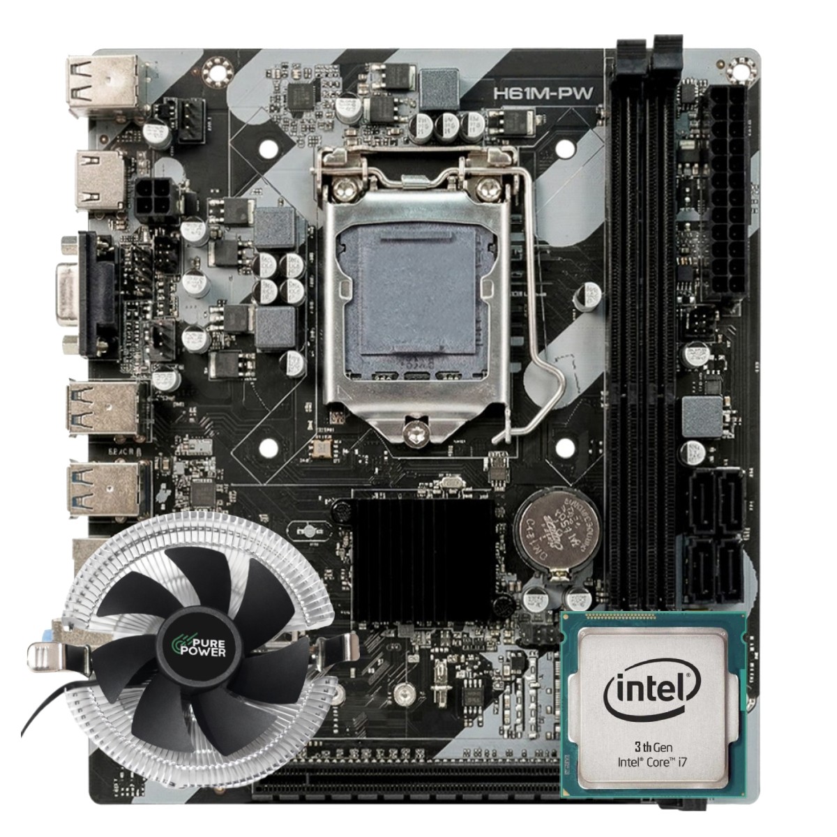 Kit Upgrade Intel Core i7 3770 Placa-Mãe H61 Cooler | Terabyte