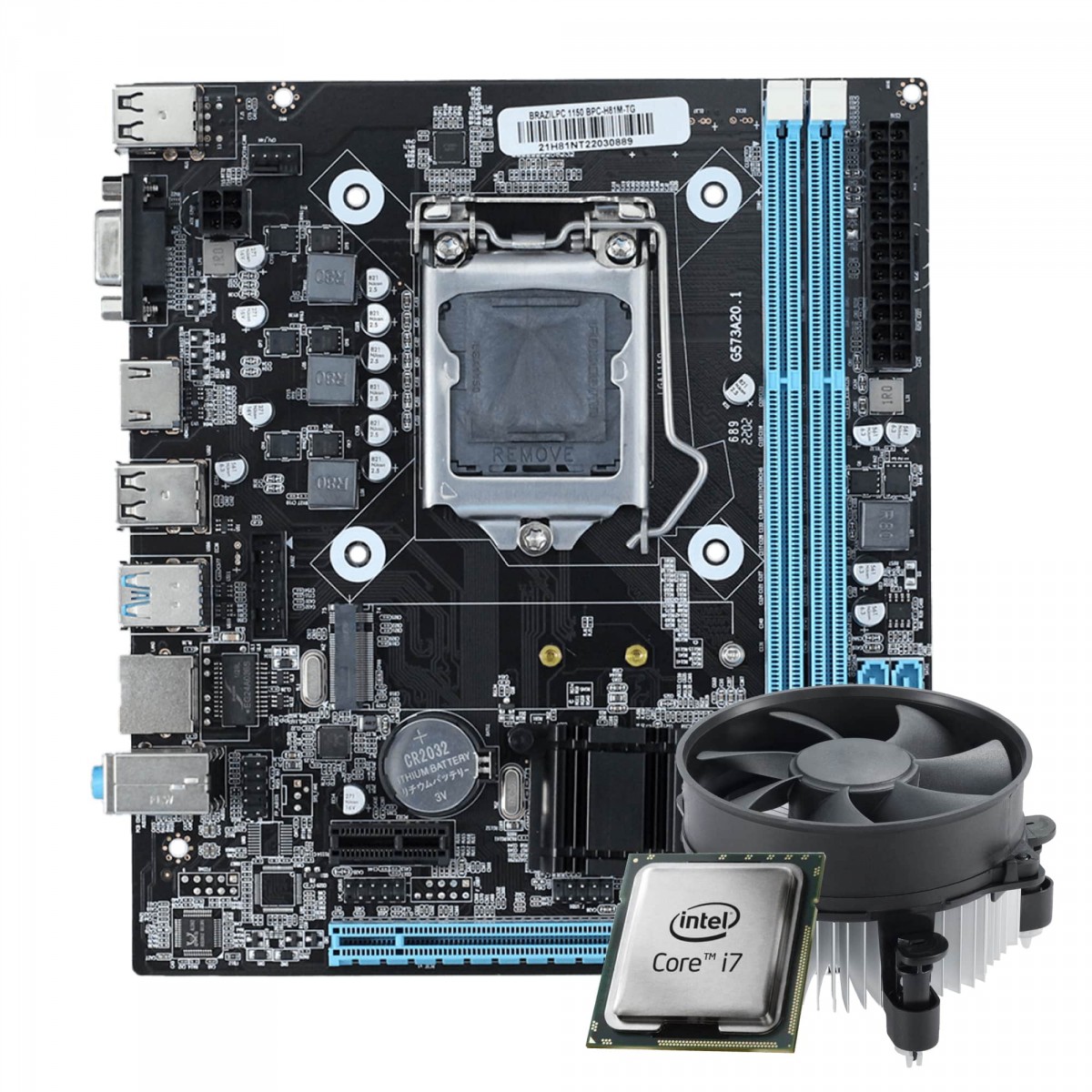 Kit Upgrade Intel Core i7 4790 + Placa Mãe Brazil PC H81 