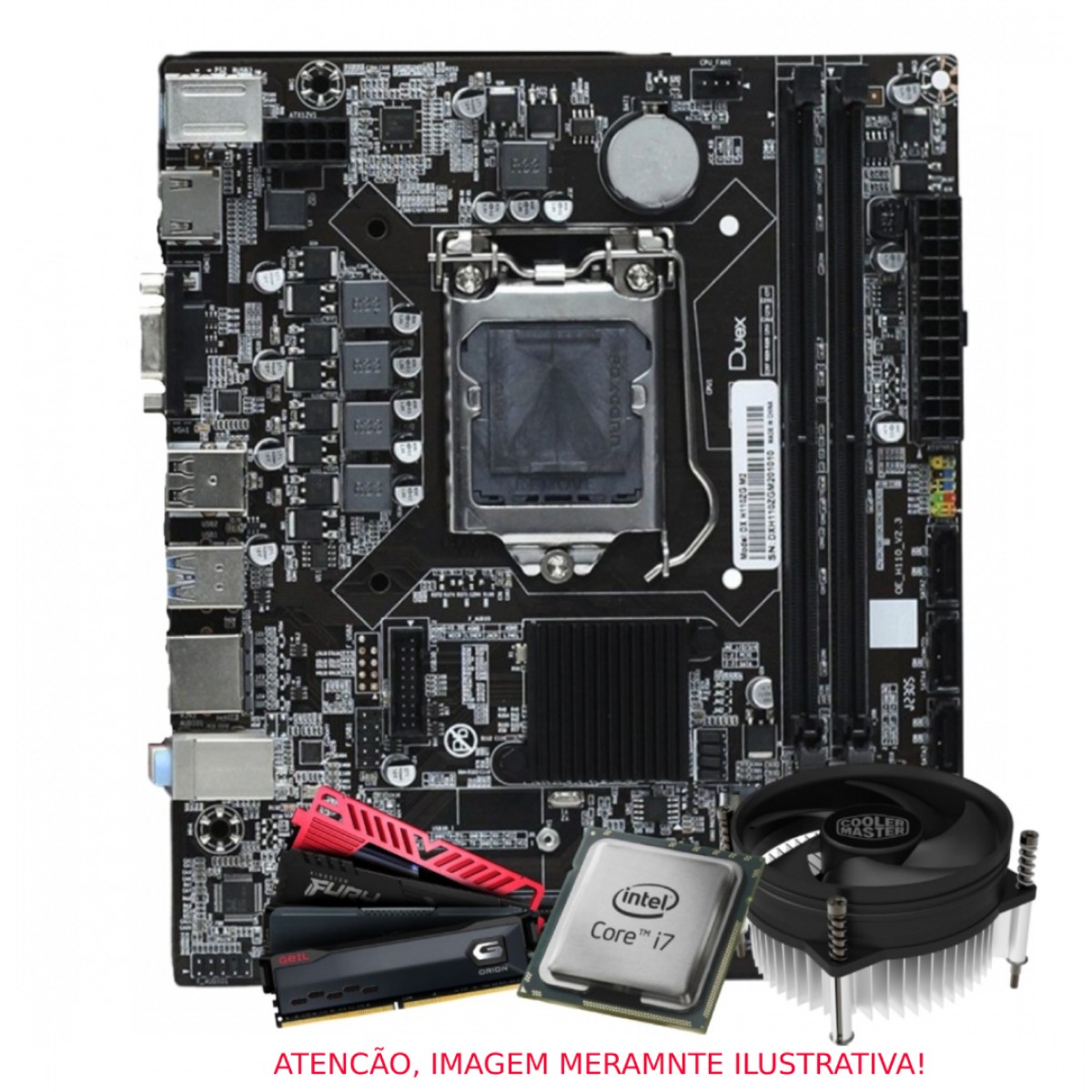 【在庫僅少】 6700, i7 Core Intel Upgrade, Kit Placa H110 Chipset Mãe Motherboard