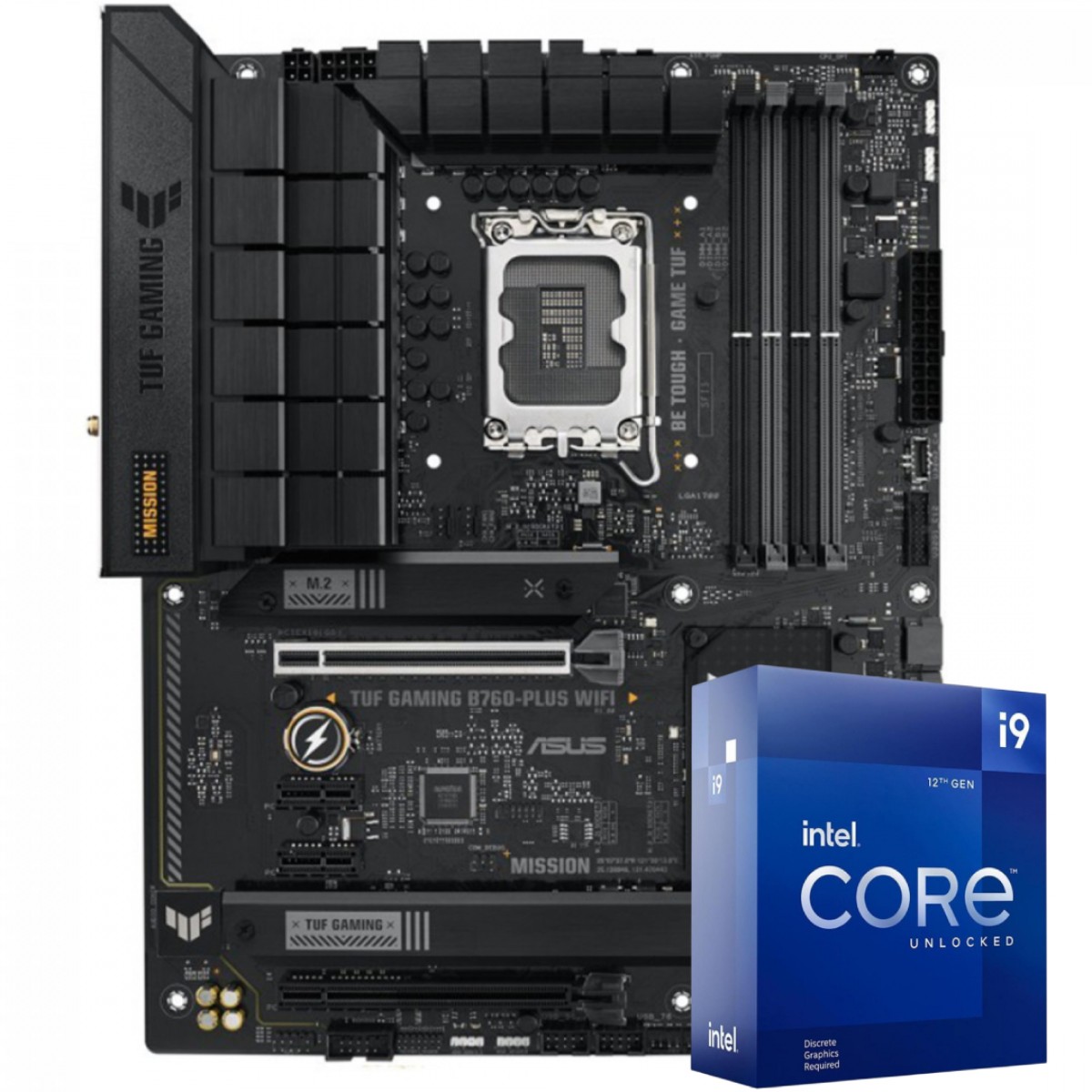 Kit Upgrade, Intel Core i9 12900KF, Placa Mãe Asus TUF Gaming B760-PLUS WIFI