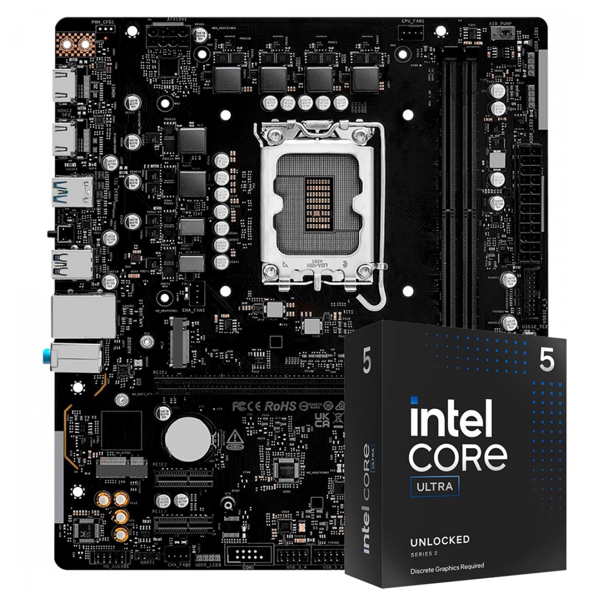 Kit Upgrade, Intel Core Ultra 5 250KF, Placa Mãe Chipset B860, 16GB DDR5